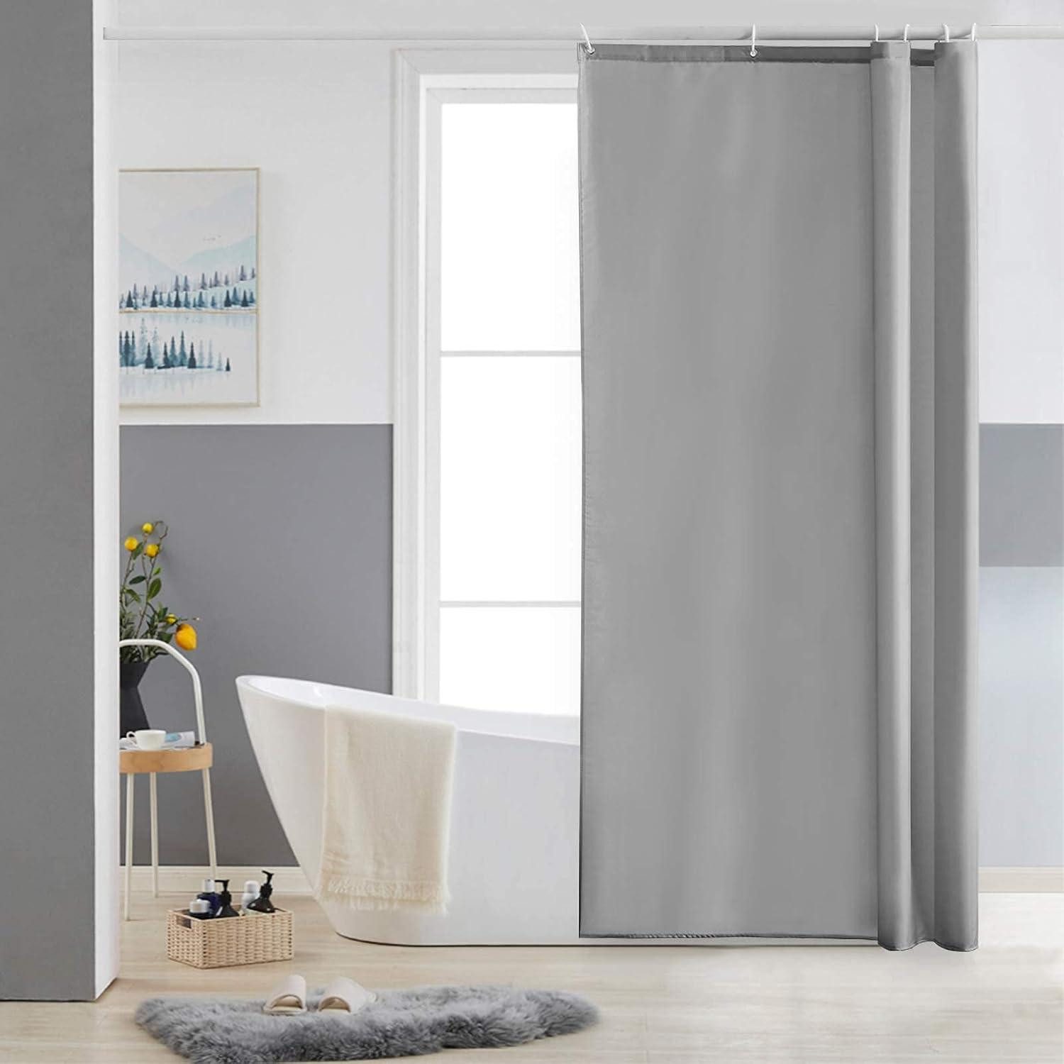 Furlinic Duschvorhang Schmaler Duschvorhang Grau 90x180 günstig online kaufen