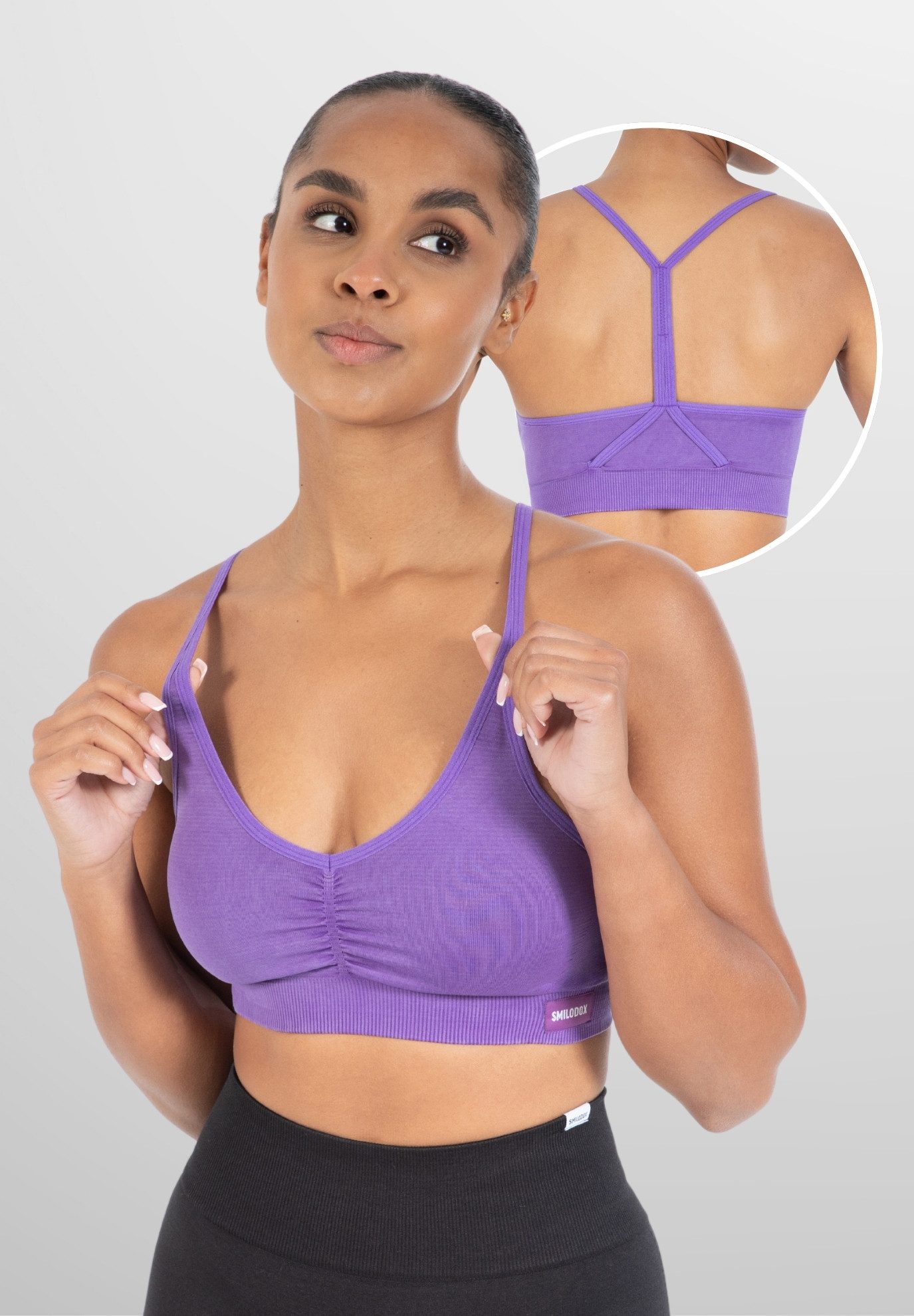 Smilodox Sport-BH Batik Scrunch Icon, Push Up BH ohne Bügel V-Ausschnitt Fi günstig online kaufen