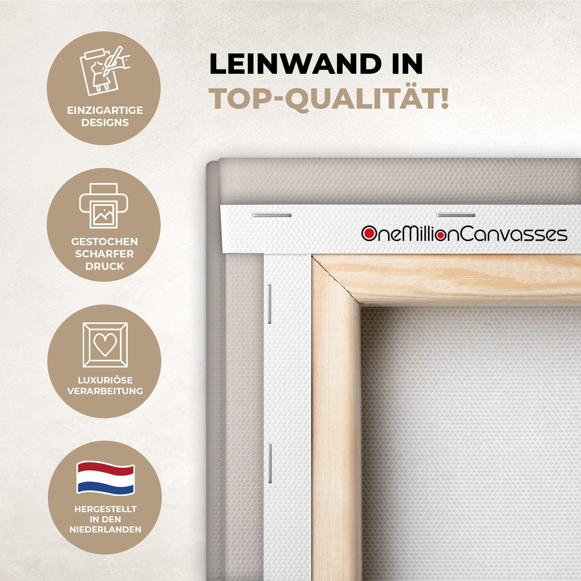 OneMillionCanvasses® Leinwandbild Blume - Beige - Creme, Fotodruck (1 St), Leinwand Canvas Wandbild, Wanddekoration 20x30 cm