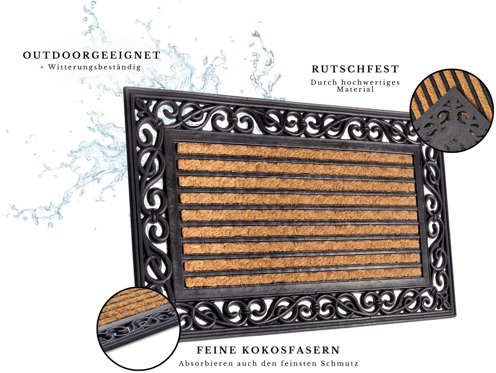 HANSE Home Fußmatte Mix Mats Gummi Kokos Panama, Türmatte, rechteckig, Höhe günstig online kaufen