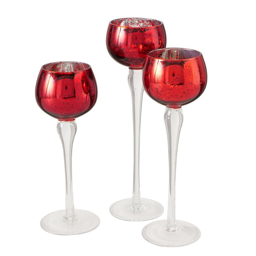 BOLTZE GRUPPE GmbH Windlicht Windlicht Minou Glas H 18/20/22cm rot glanz 3e günstig online kaufen