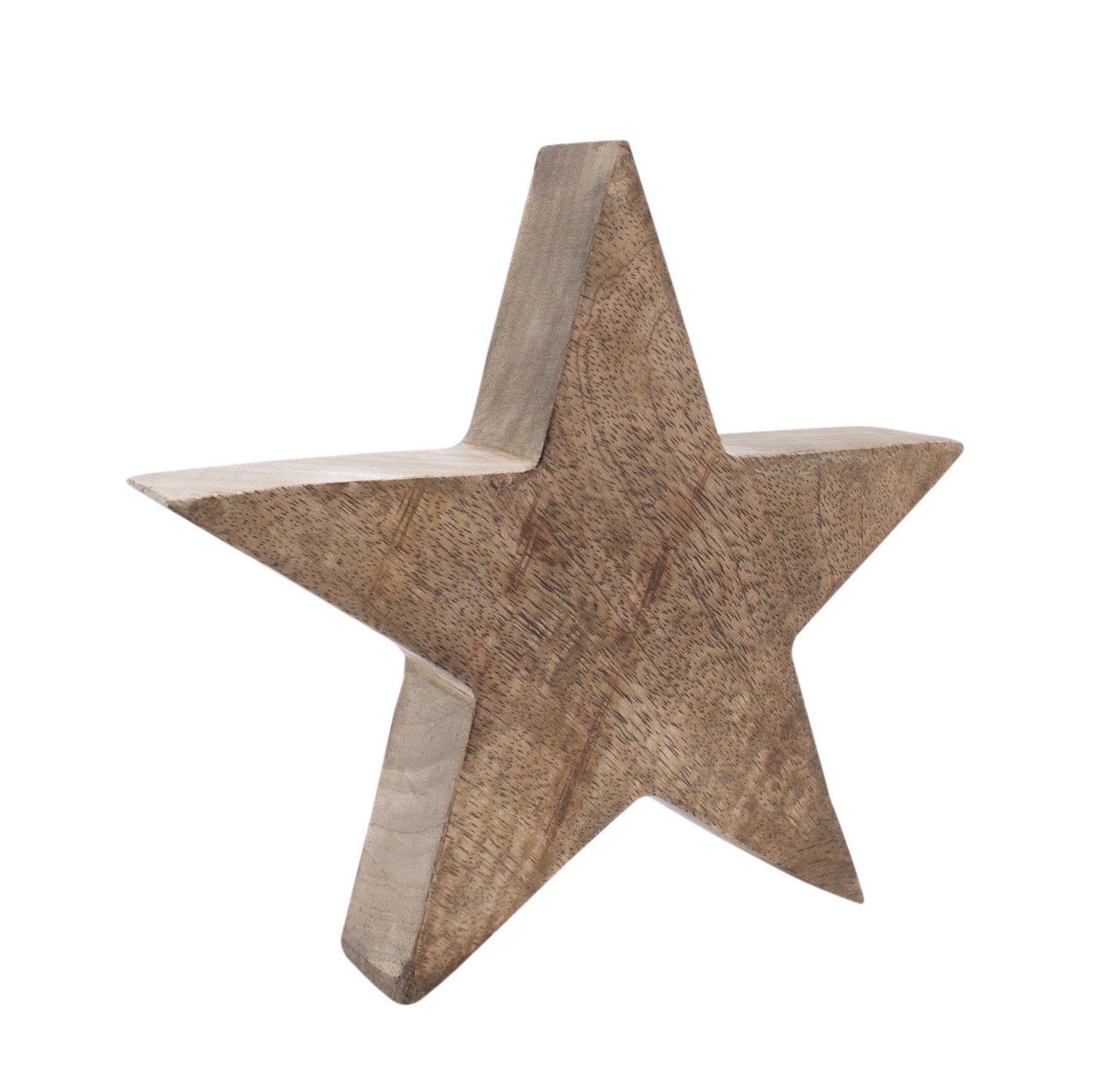 Spetebo Dekostern Mango Holz Stern 2er Set - 20 / 15 cm, Weihnachtstern Tisch Deko – Bild 4 von 5