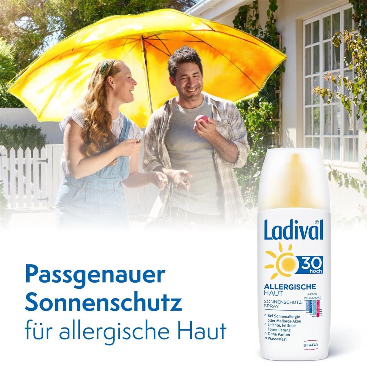 Ladival Sonnenschutzcreme Ladival Haut Sonnencreme Spray LSF 30 - MHD 07/26 – Parfümfreie Creme, LSF30, LSF30, MHD 07/26 - Speziell für Sonnenallergie & Mallorca-Akne
