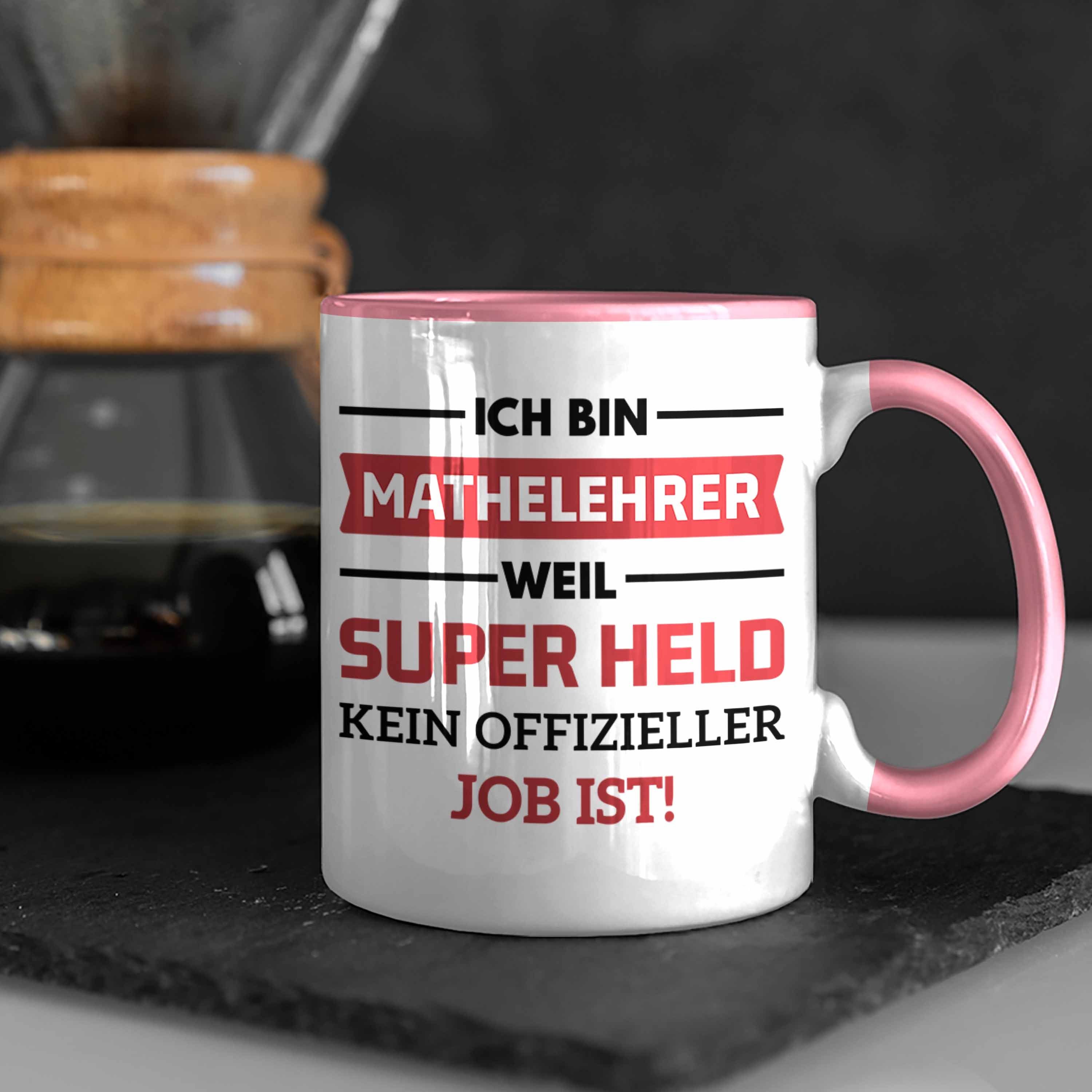 Trendation Tasse Trendation mit Tassen - Rosa Geschenk Superheld Kaffeetasse Mathematiker Lustig Tasse Mathelehrer Spruch