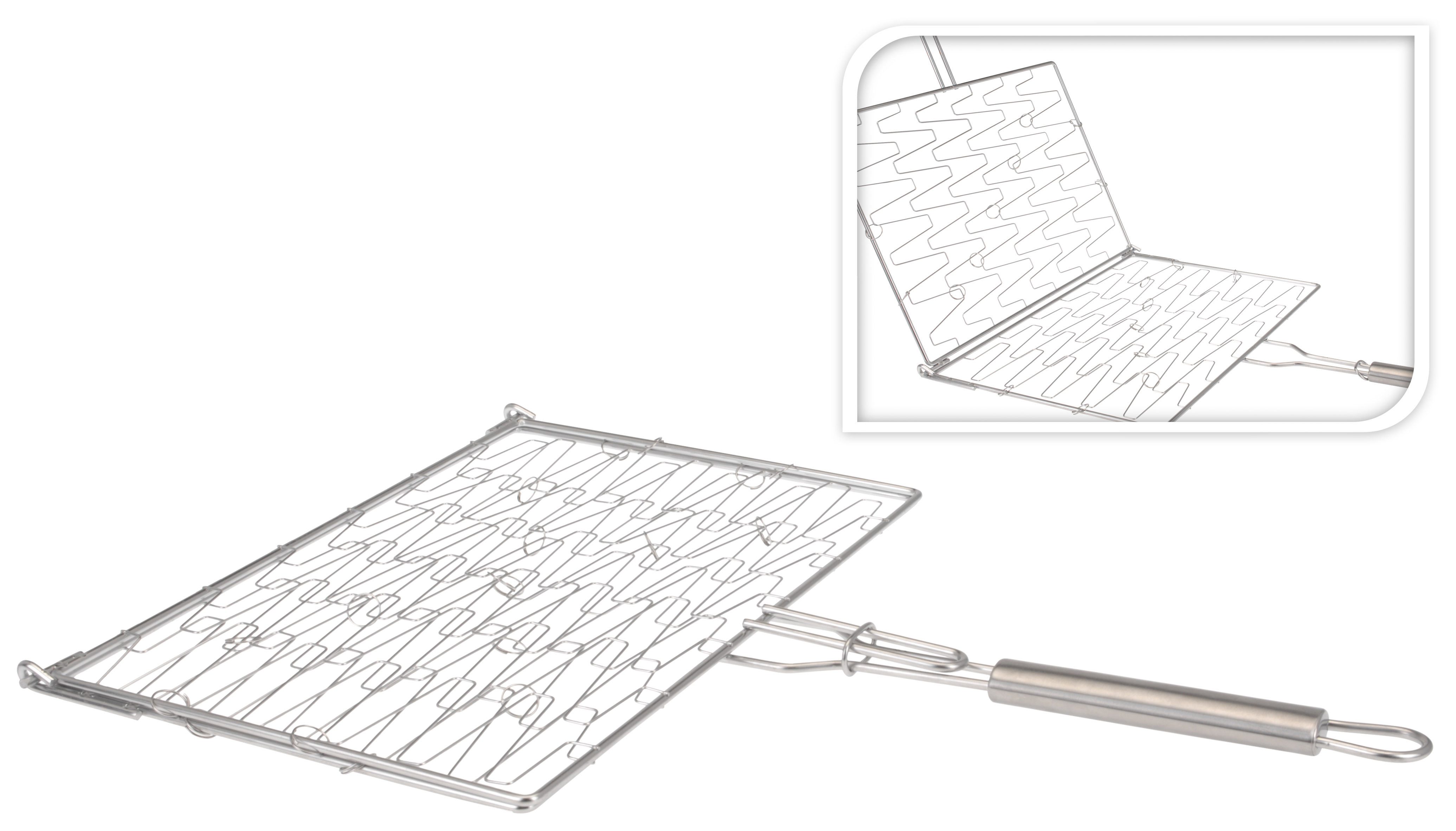 Grillguthalter Grillschale Grillklemme für Fisch und Gemüse 41x28cm