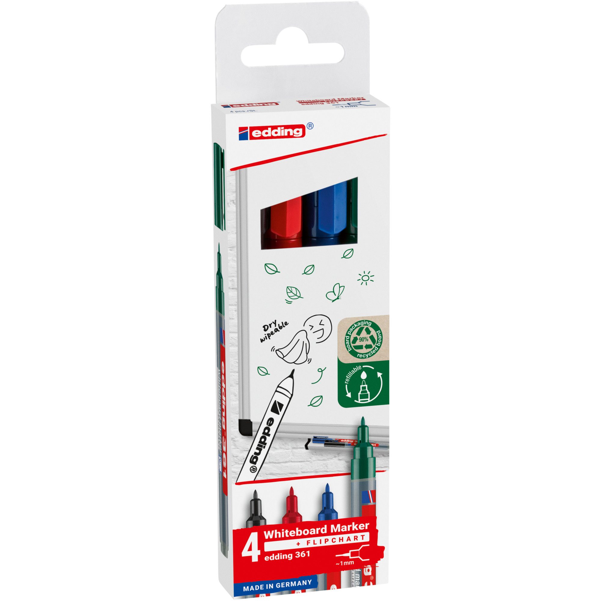 edding Whiteboard Marker Whiteboardmarker 4-361-4-2 sortiert 4 Stück (10 Stück)