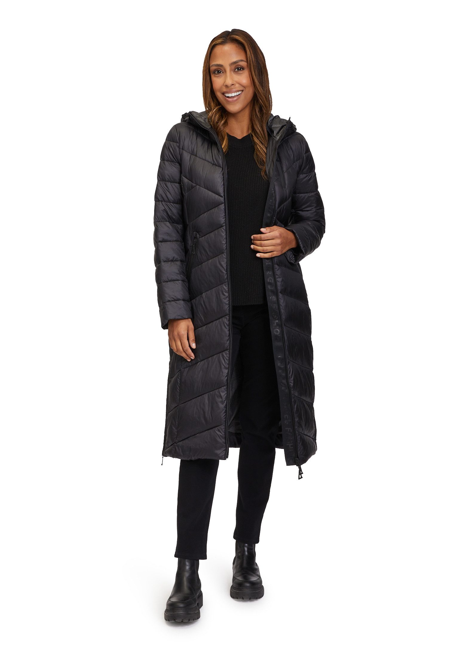 Gil Bret Langmantel gesteppt mit Kapuze günstig online kaufen