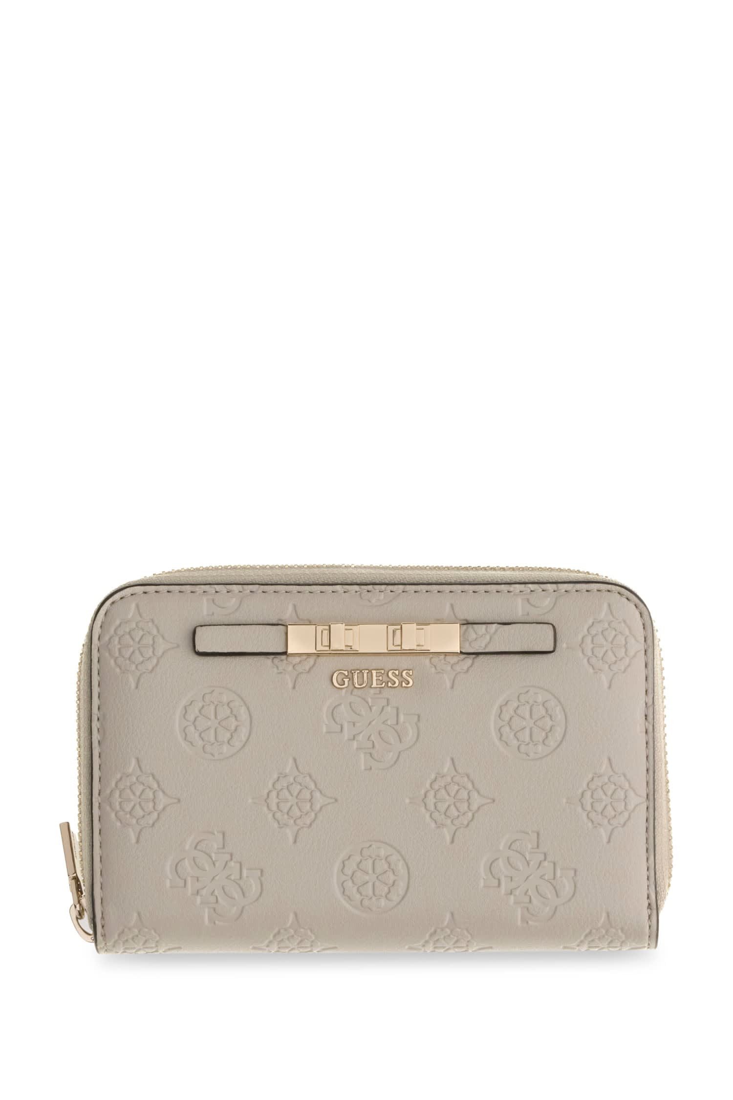 Guess Geldbörse CARMELLA SLG MEDIUM ZIP AROUND, Damen Portemonnaie, Geldbeutel mit Reißverschluss-Münzfach