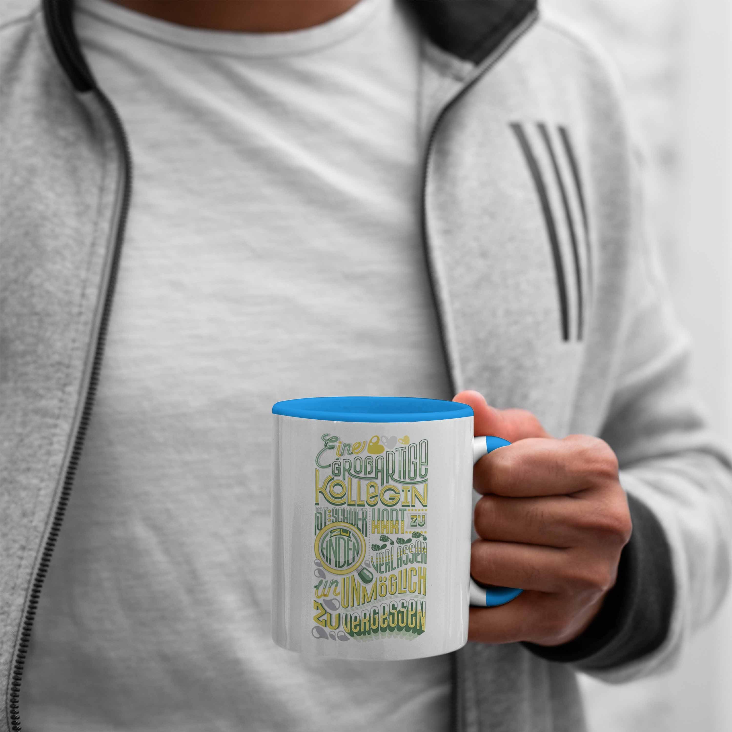 Job Abschiedsgeschenk Trendation Geschenk Tasse Tasse Kollegin Blau Neuer Jobwechs Abschied