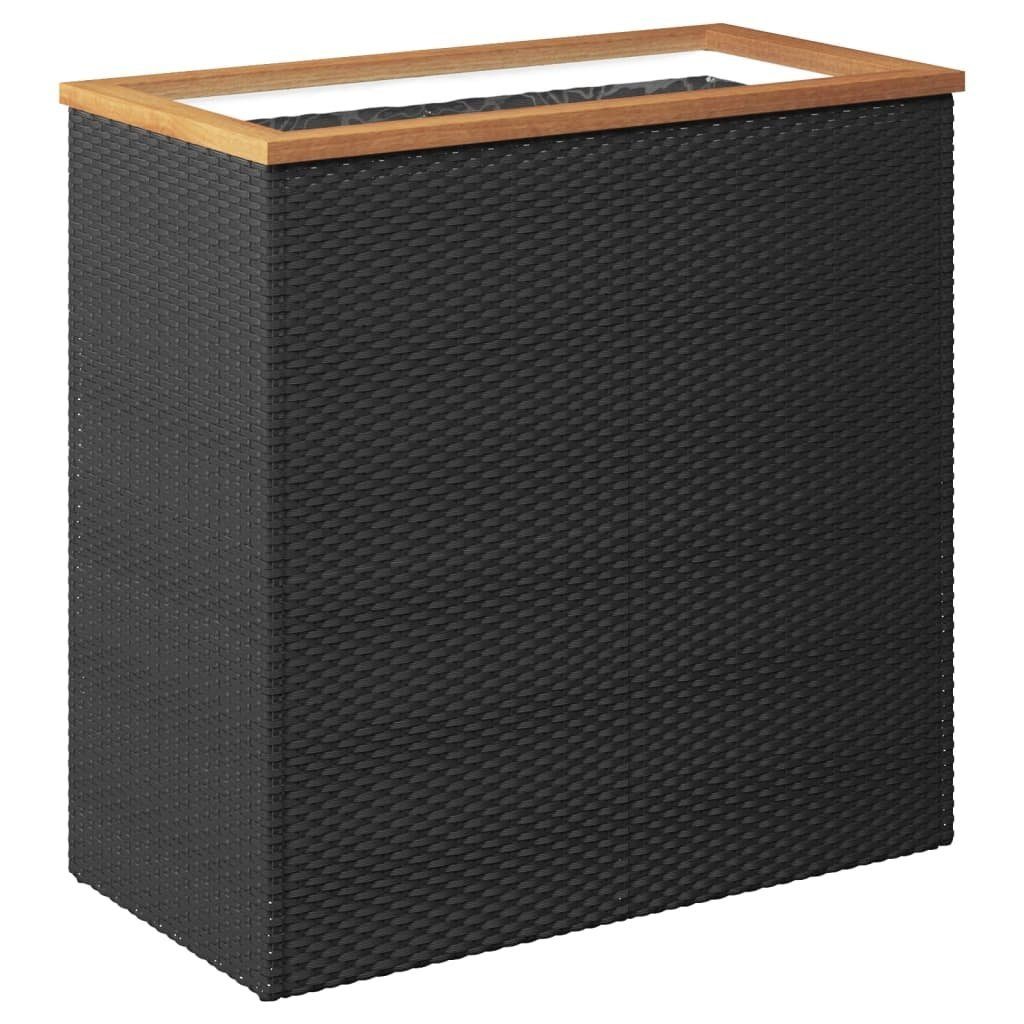 vidaXL Blumentopf Pflanzkübel Schwarz 80x40x80 cm Poly Rattan (1 St)