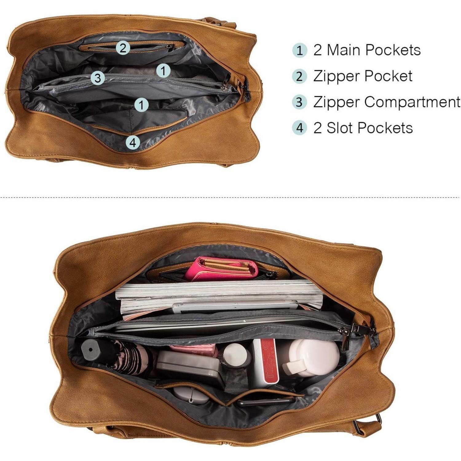 LuxusKollektion Handtasche Damen Handtasche Set Kunstleder Shopper Schultertasche Hobo Geldbörse – Bild 4 von 5