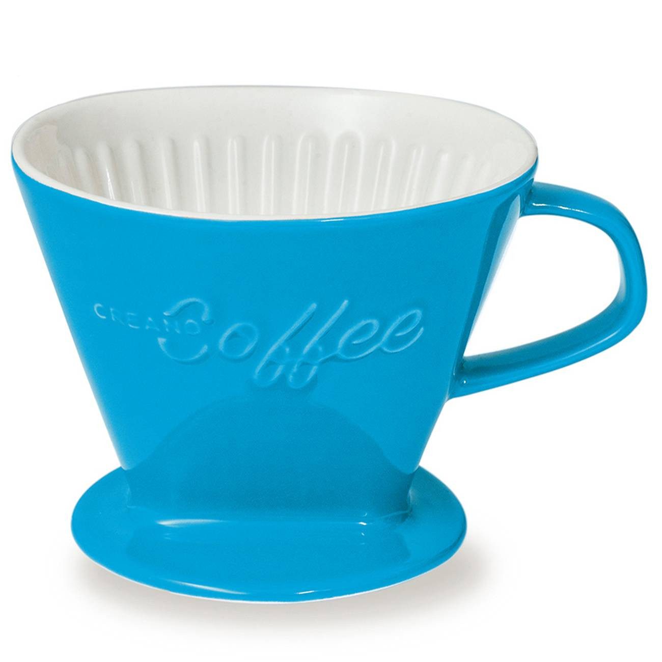 Creano Handfilter Creano Porzellan Kaffeefilter (Blau), Porzellan, für Filtergröße 4