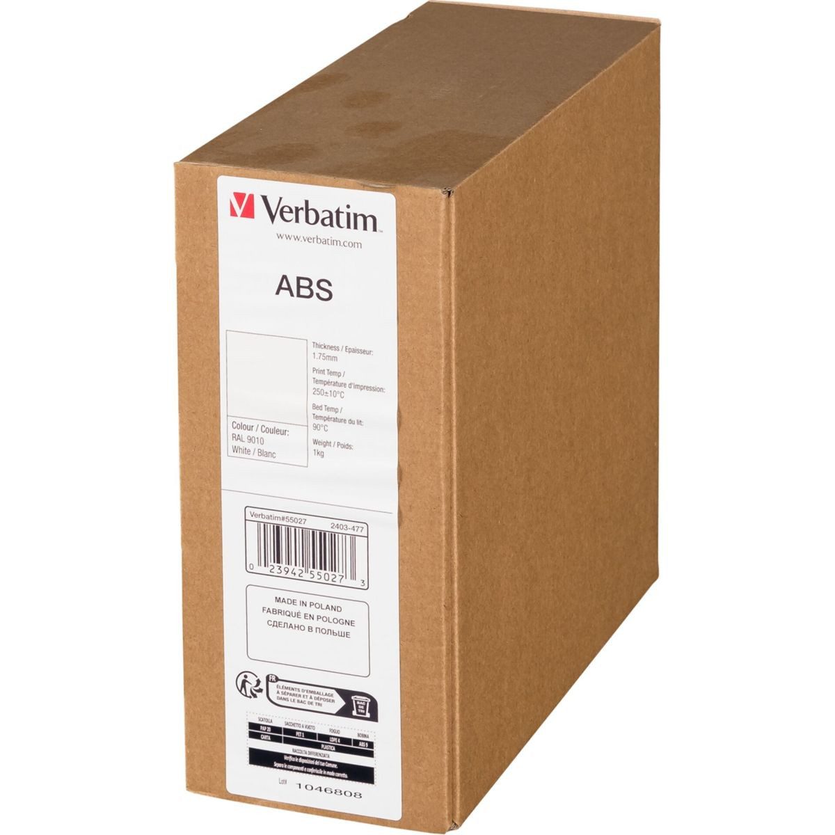 Verbatim Filament 3D Printer Filament ABS 1,75 mm 1 kg