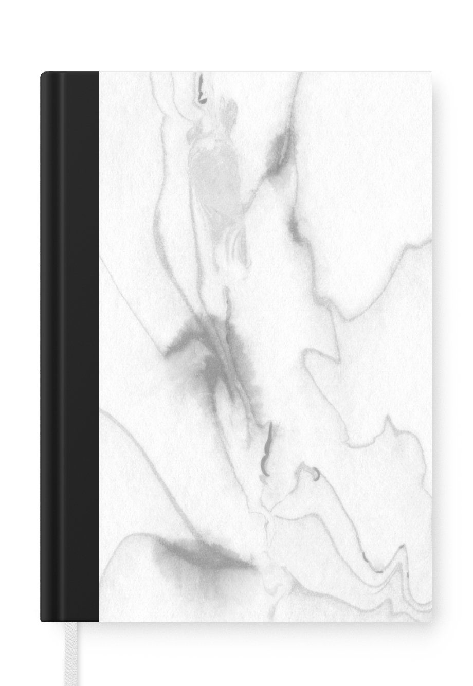 MuchoWow Notizbuch Marmor - Grau - Weiß - Abstrakt - Marmoroptik, Journal, Merkzettel, Tagebuch, Notizheft, A5, 98 Seiten, Haushaltsbuch
