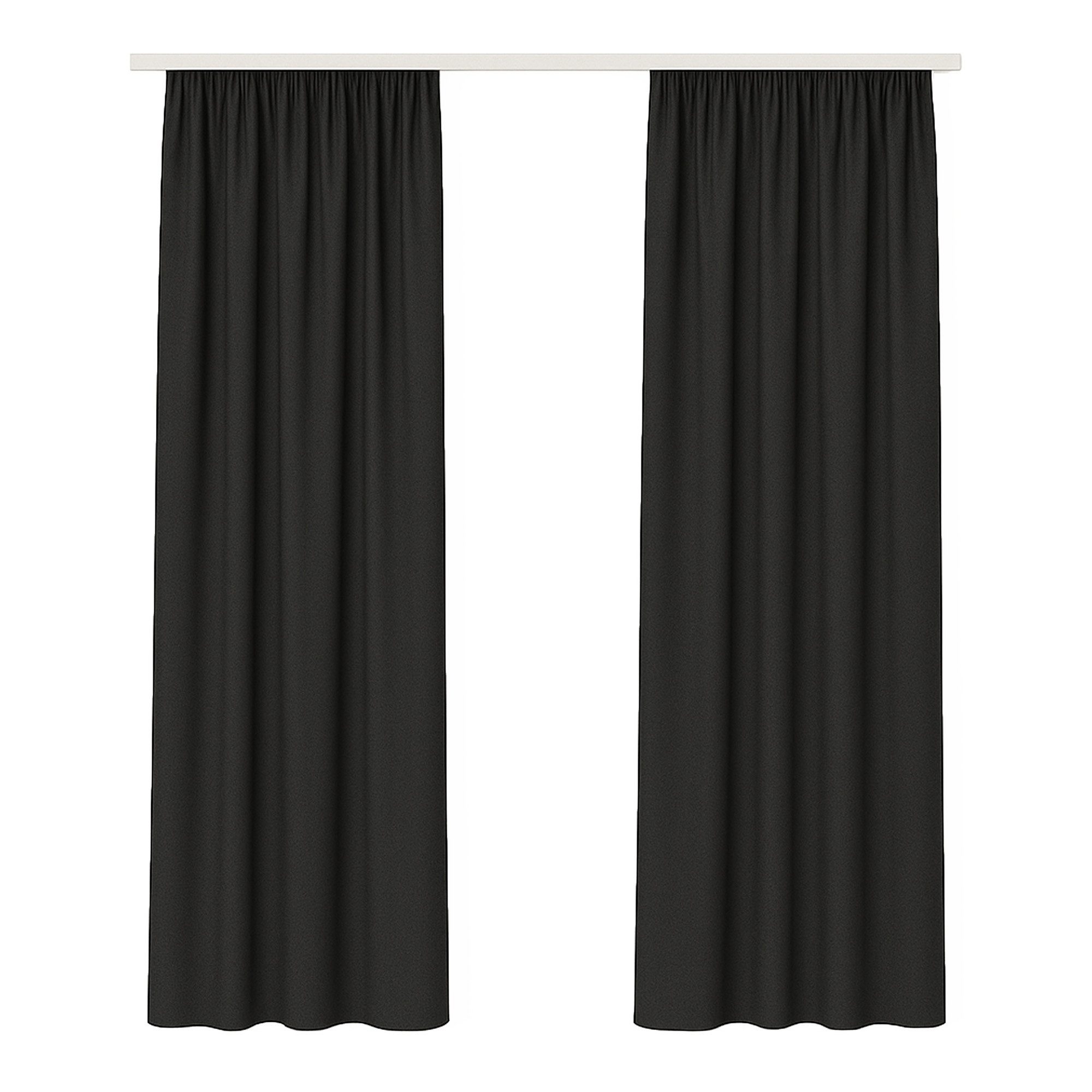 Bestlivings Gardine 2er-Set „Ellen“ – blickdichte Vorhänge mit Universalband, Kräuselband (2 St), blickdicht, in moderner Satin-Optik, pflegeleicht, für Wohn- & Schlafzimmer
