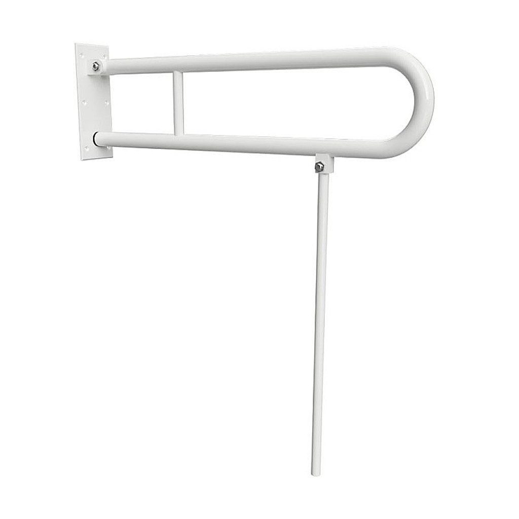 BRILLANTBAD® Stützklappgriff BELP Stützklappgriff U-Form mit Standfuß Eisen Weiß Bad & WC >> Bohren