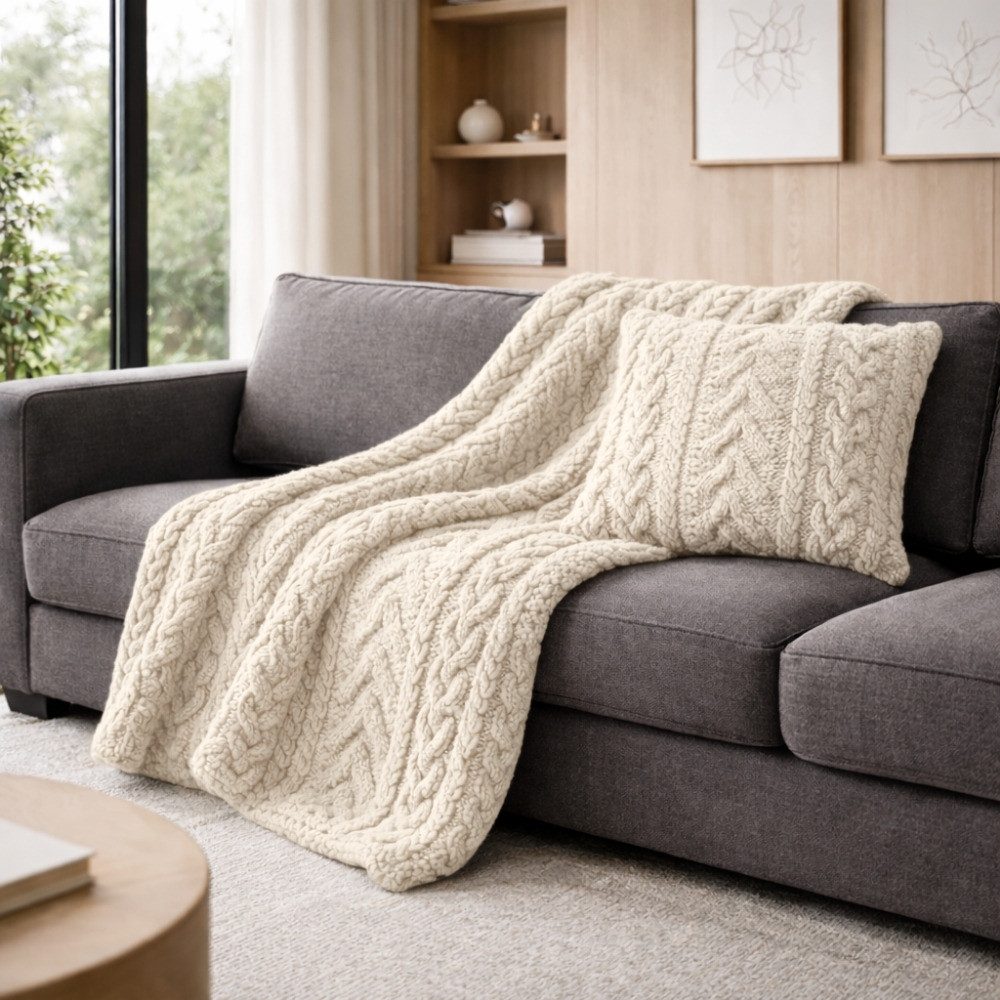 Wohndecke Meran, REALLaxx, 150 x 200 cm, Kuscheldecke Sofaüberwurf in Stric günstig online kaufen