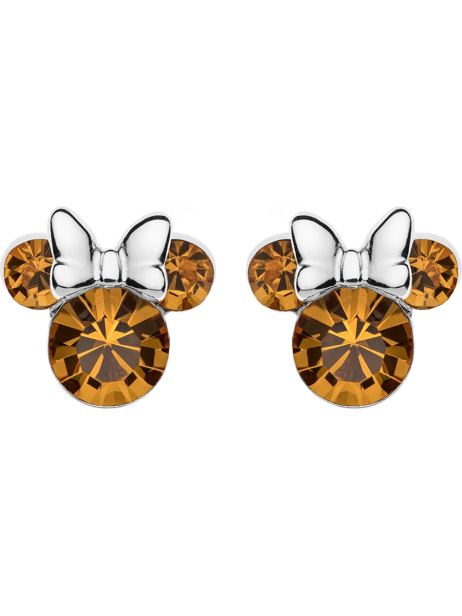 DISNEY Silber Damen-Ohrstecker Jewelry Kristall 1 Disney Ohrstecker 925er Paar orange