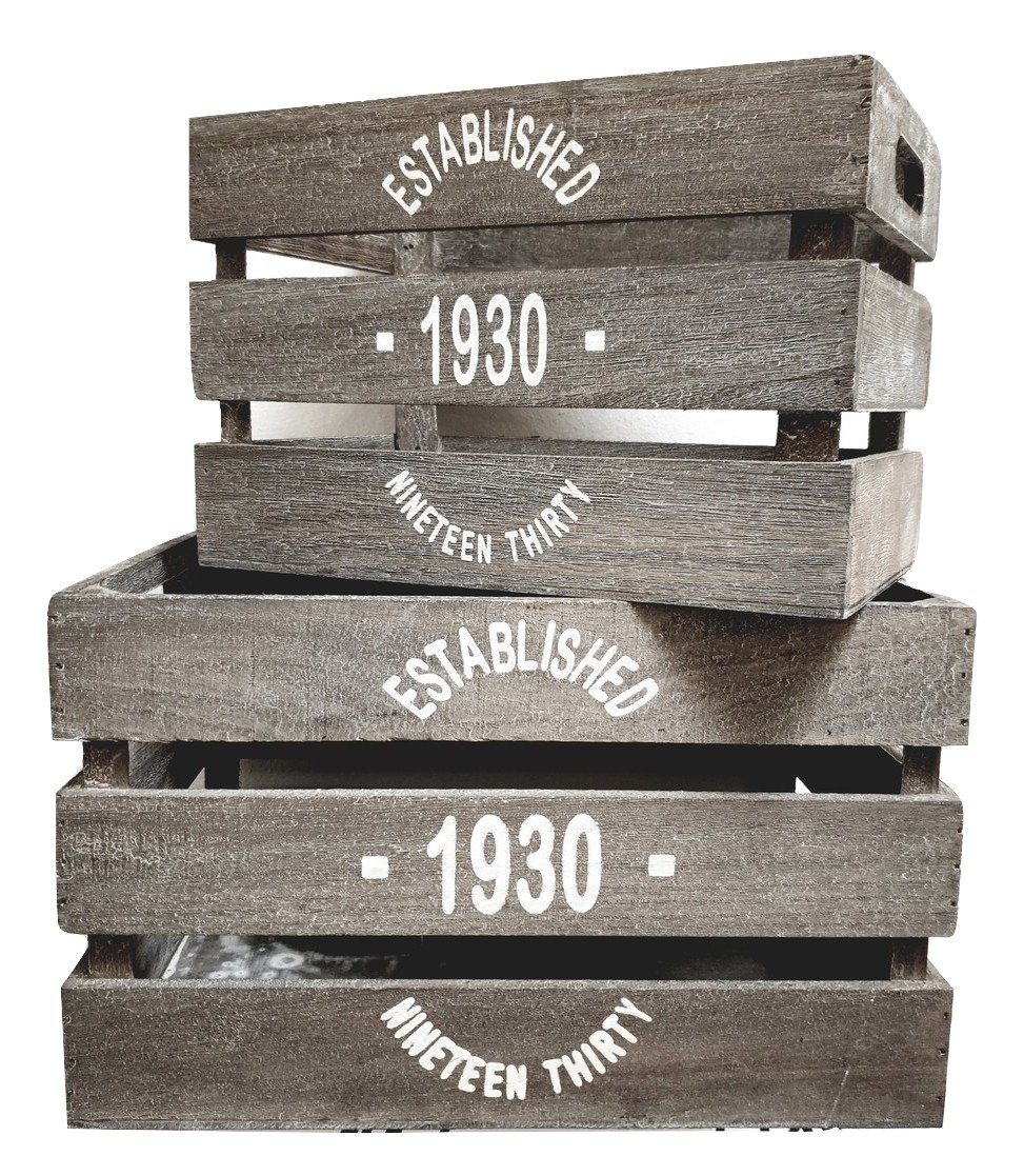 Dekokiste Deko Holz Kiste 2er Set Holzkiste Regal Holzbox shabby rustikale Box
