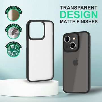 Nalia Smartphone-Hülle Apple iPhone 14, Matte Hybrid Hülle / Semi-Transparent / Aufprall-Schutz / Stoßfest