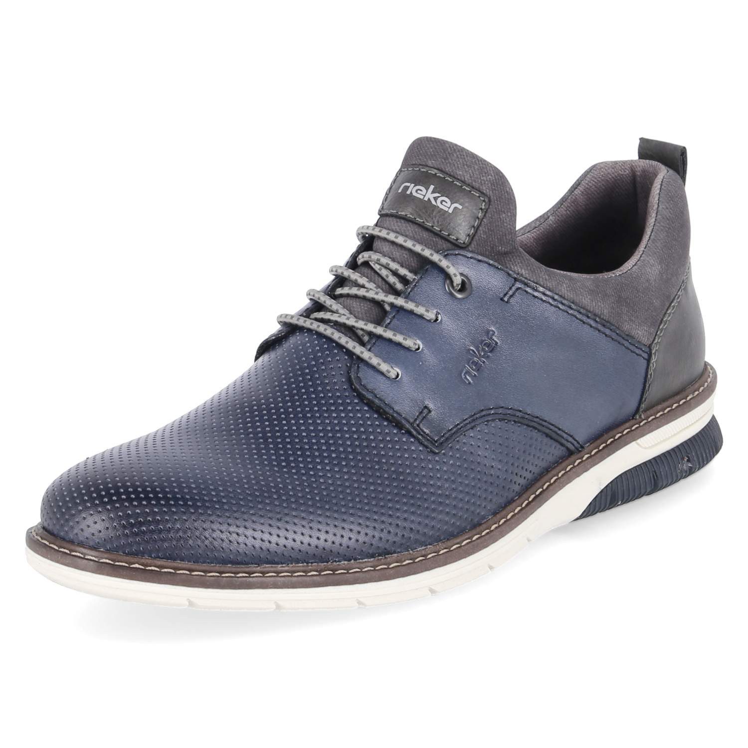 Rieker Rieker 14450-16 Herren Leder & Textil blau Schnürschuh günstig online kaufen