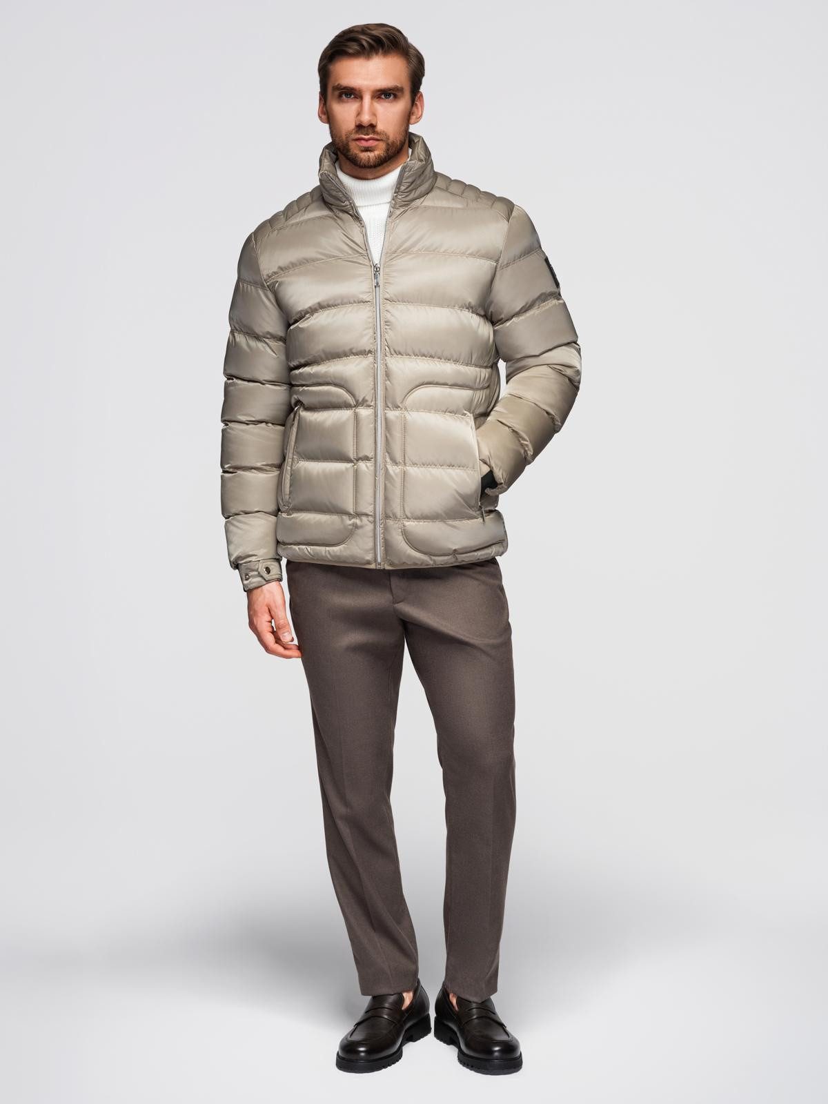 OMBRE Steppjacke Gesteppte Herrenjacke mit Glanz und Stehkragen