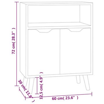 vidaXL Sideboard Sideboard Betongrau 60x30x72 cm Holzwerkstoff (1 St)