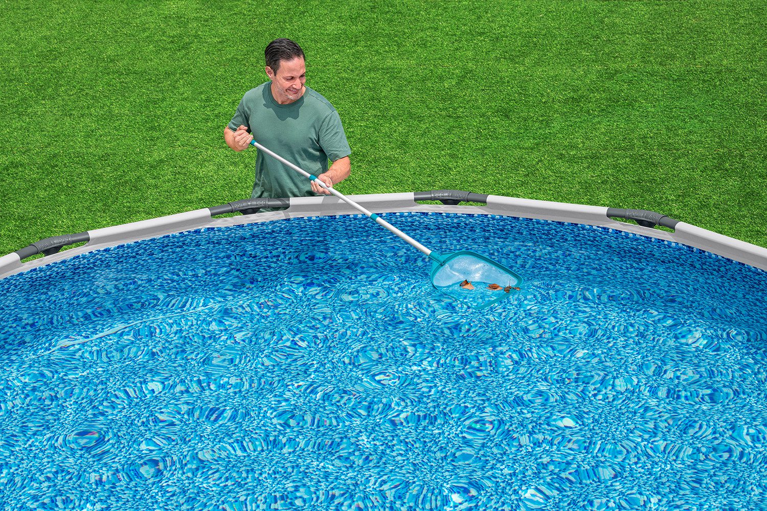 Bestway Kescher AquaScoop™ (Packung, 2-St., Inkl. Teleskopstange), Kompatibel mit Pools bis zu 305 cm Durchmesser
