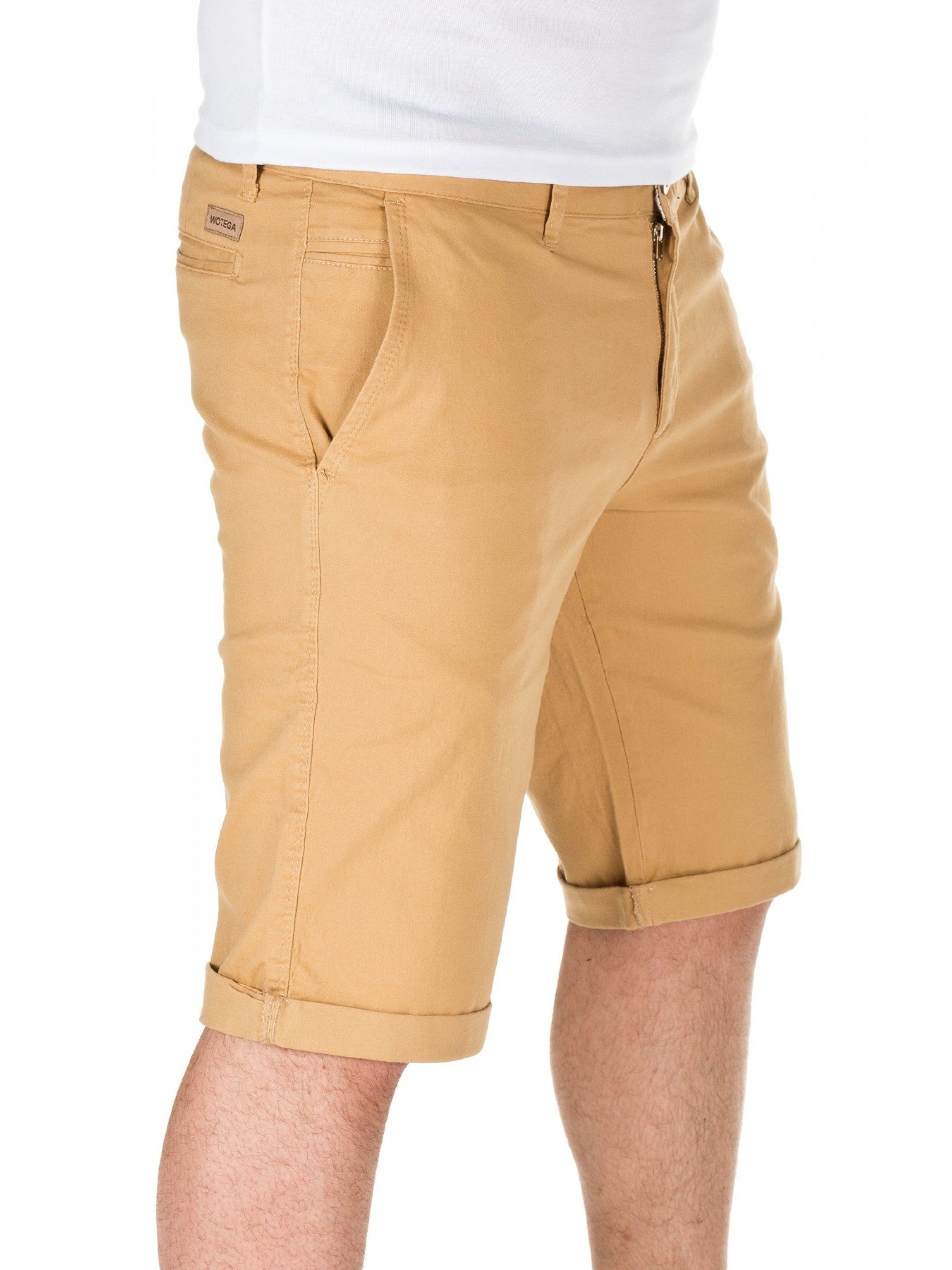 WOTEGA Shorts Chino 14928) Kallari Goldfarben (sand in Unifarbe shorts
