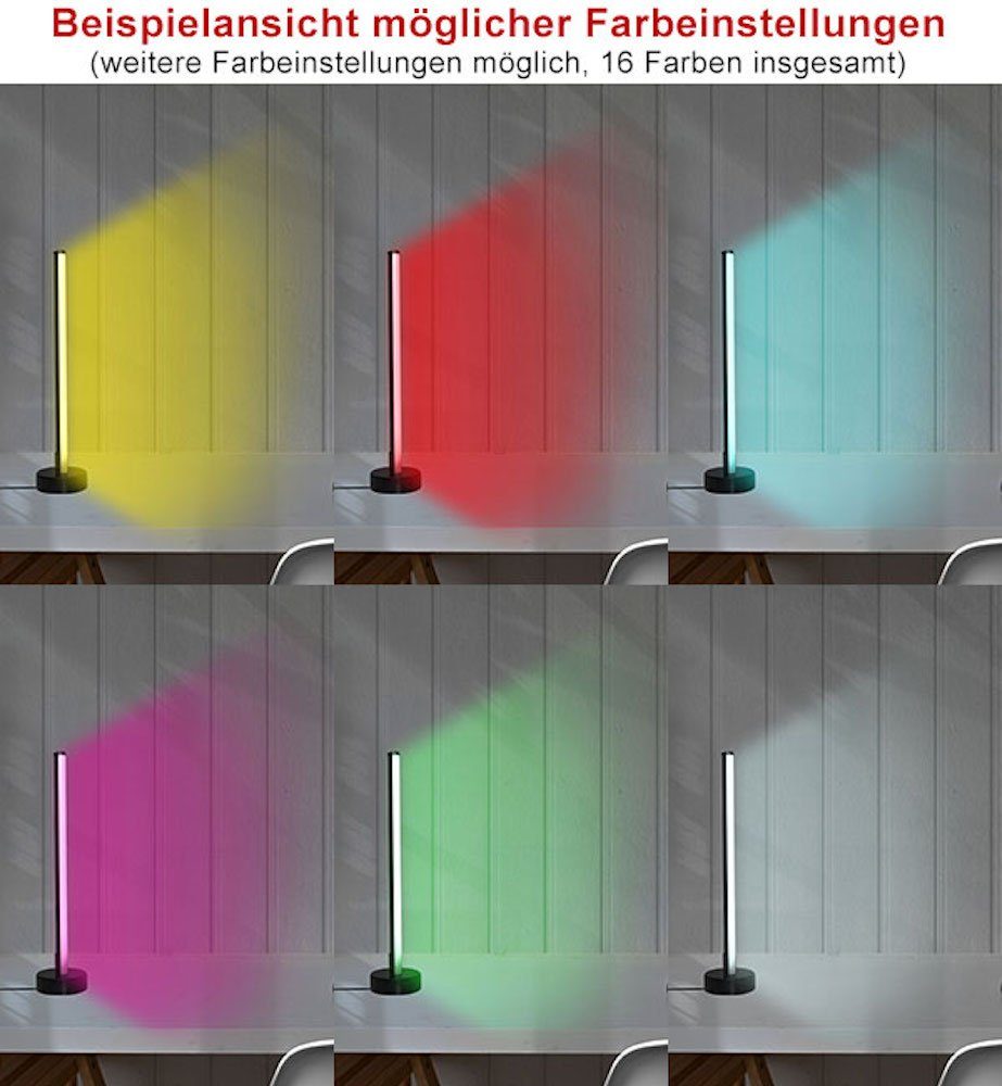 Multicolor Mensa Schreibtischlampe Multicolor 10x10x45cm, LED-Streifen Feldmann-Wohnen #dv88, Schreibtischlampe Lumos 395NGR1107