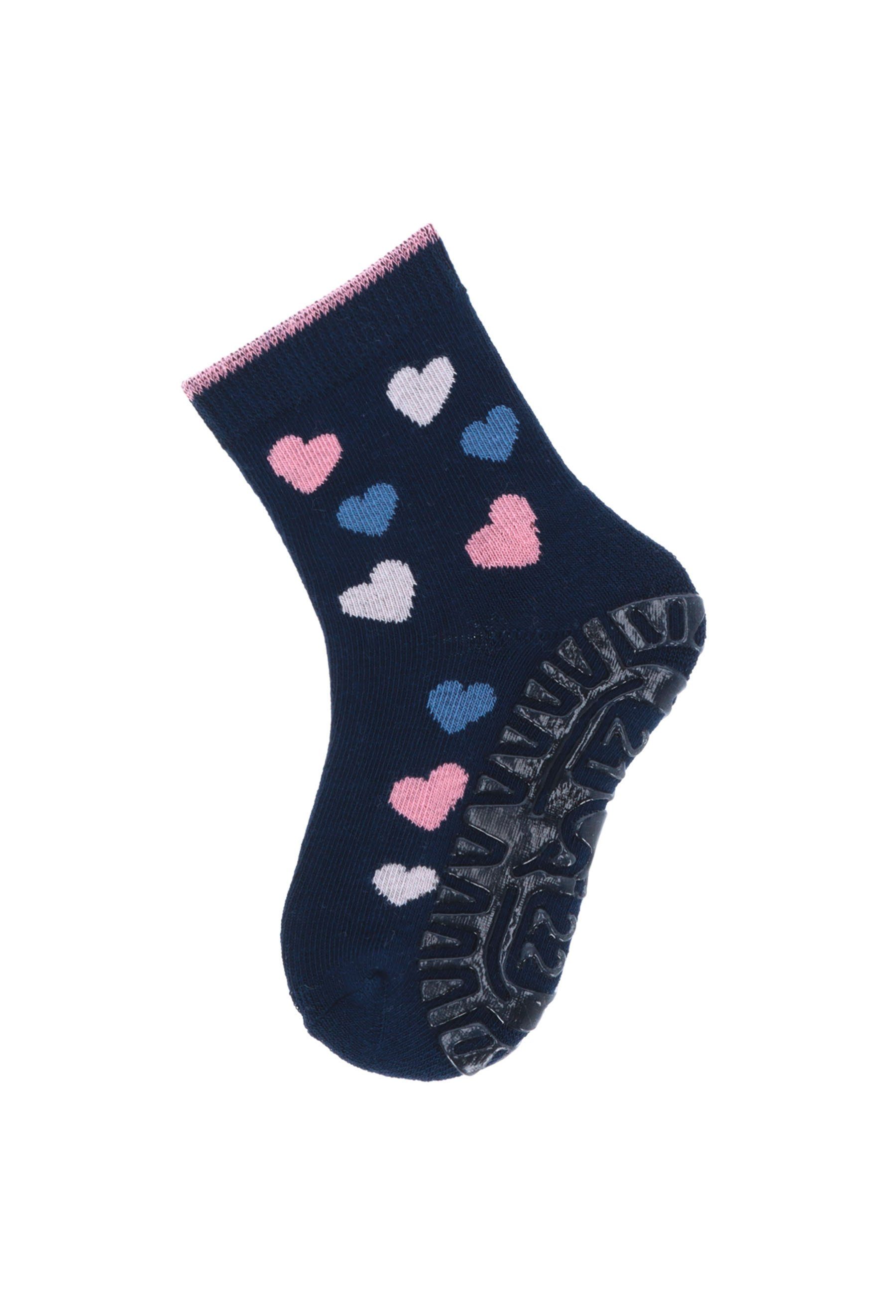 Sterntaler® ABS-Socken Fliesen Flitzer AIR 2er-Pack Pferd + Herzen (2-Paar, 2er-Pack) Fliesen Flitzer AIR 2er-Pack, mit Motiv, Innenfrottee im Sohlenbereich