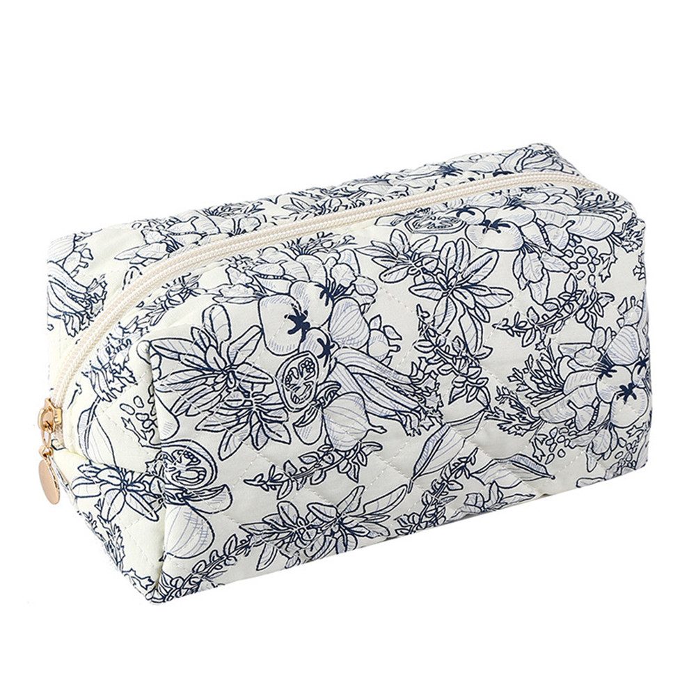 Kosmetiktasche Blumenmuster Kulturtasche,Tragbare Makeup Tasche Handtasche Organizer