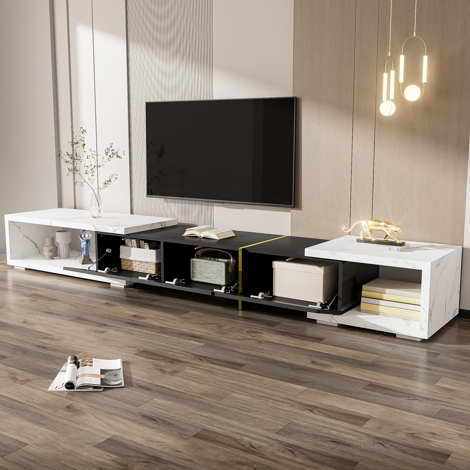 Furnishings Home TV-Schrank Fernsehtisch Hochglanz bodenstehend, günstig online kaufen