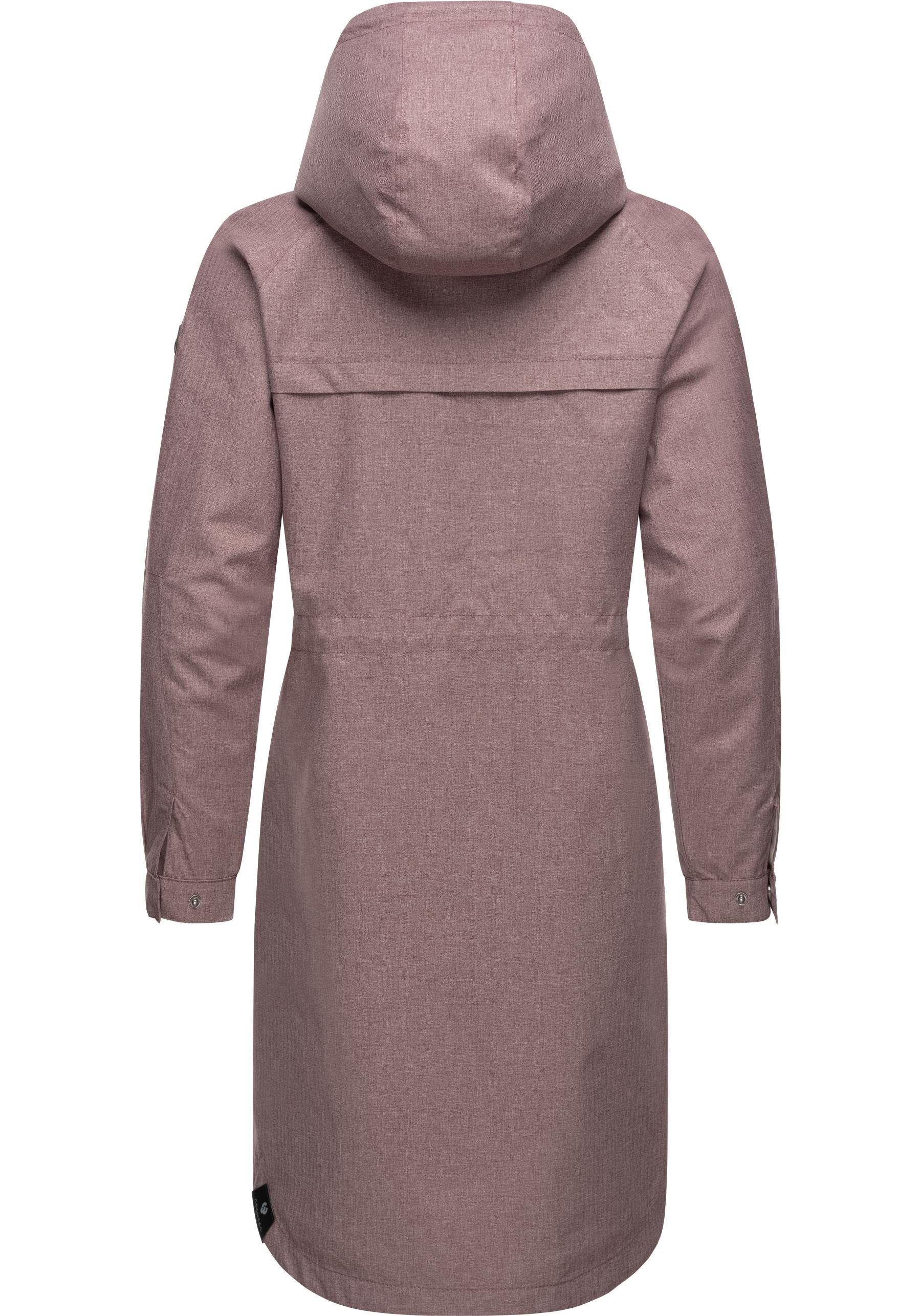 Ragwear Outdoorjacke Belinka Wasserdichte lange und sehr leichte Übergangsjacke