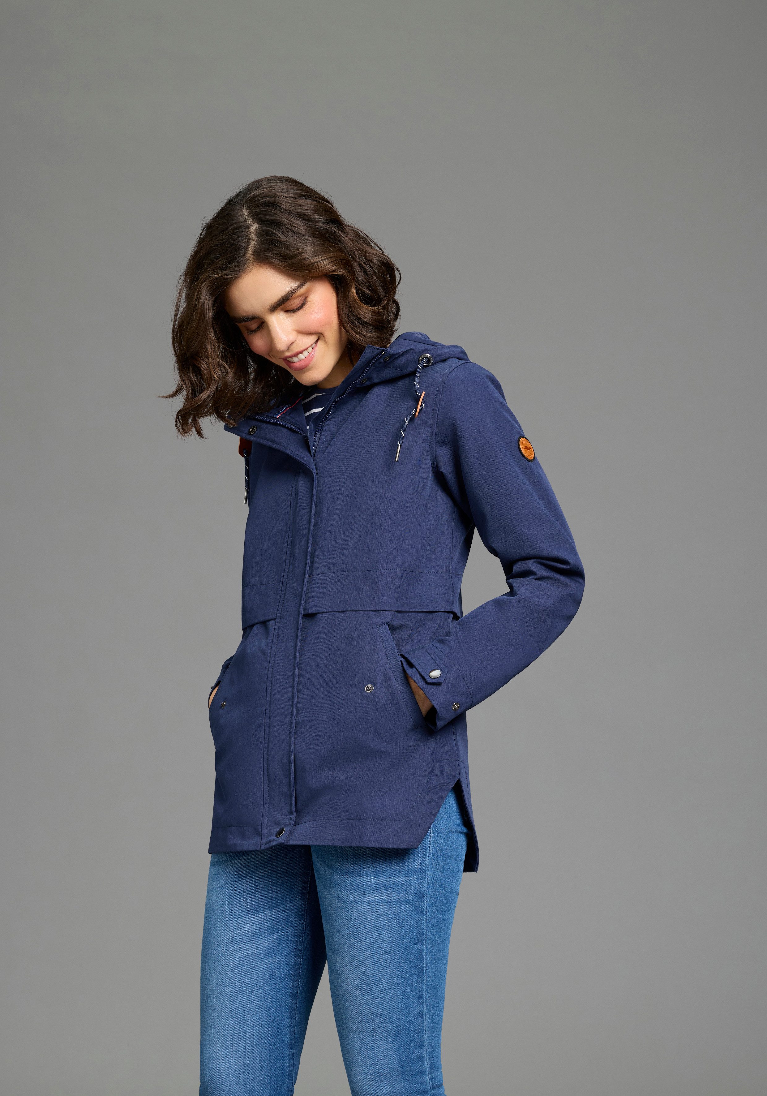 KangaROOS Outdoorjacke Übergangsjacke gefütterte Kapuze, Kordelzug, Klappen günstig online kaufen
