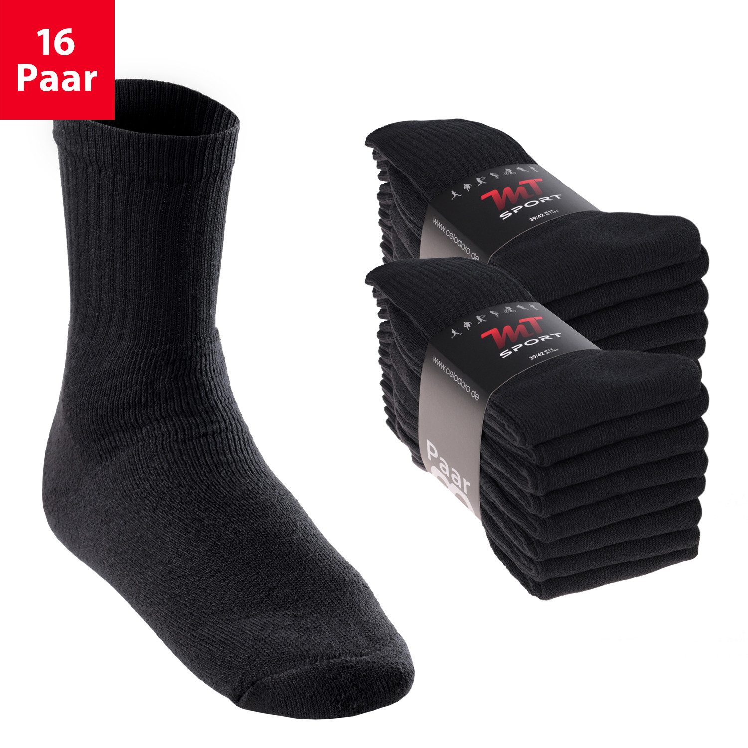 MT Tennissocken 8 Paar, 16 Paar Tennissocken für Damen & Herren (16-Paar)
