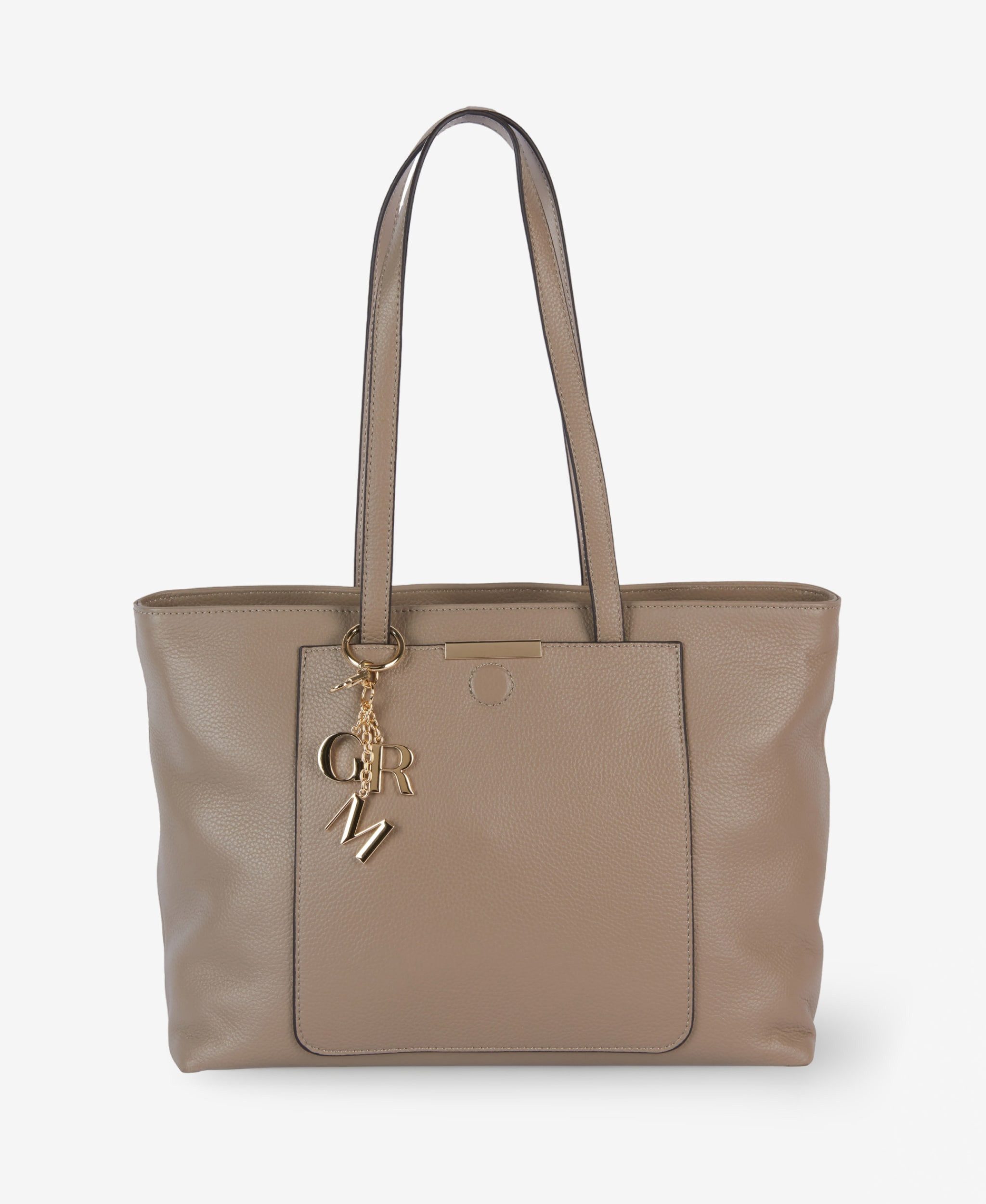 GLAMIRA Schultertasche DailyCompanion Nerzfarbene Schultertasche (1-tlg), echt Leder, mit geräumigem Hauptfach