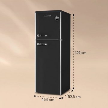 Klarstein Kühl-/Gefrierkombination CO2-AudreyB-BL 10033192, 129.5 cm hoch, 45.5 cm breit, Kühlschrank mit Gefrierfach Kühl Gefrierkombination Kühlschrank Retro