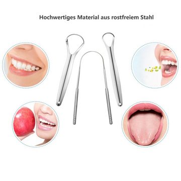 Dedom Zungenreinigeraufsatz Zungenreiniger aus Edelstahl,Zungenschaber aus Metall,Mundpflege, Reinigen Sie Ihre Zunge für eine gute Mundgesundheit