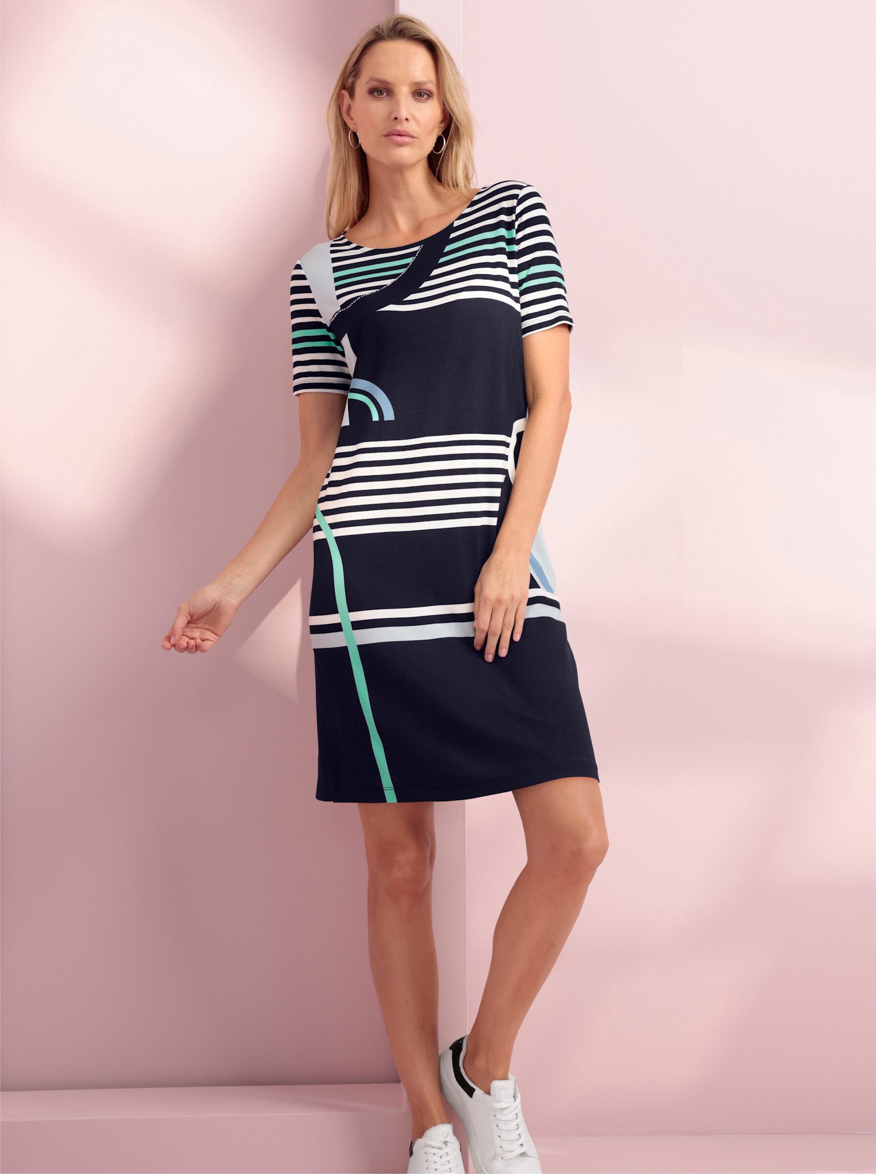 heine Jerseykleid Druck-Kleid Kurzarm