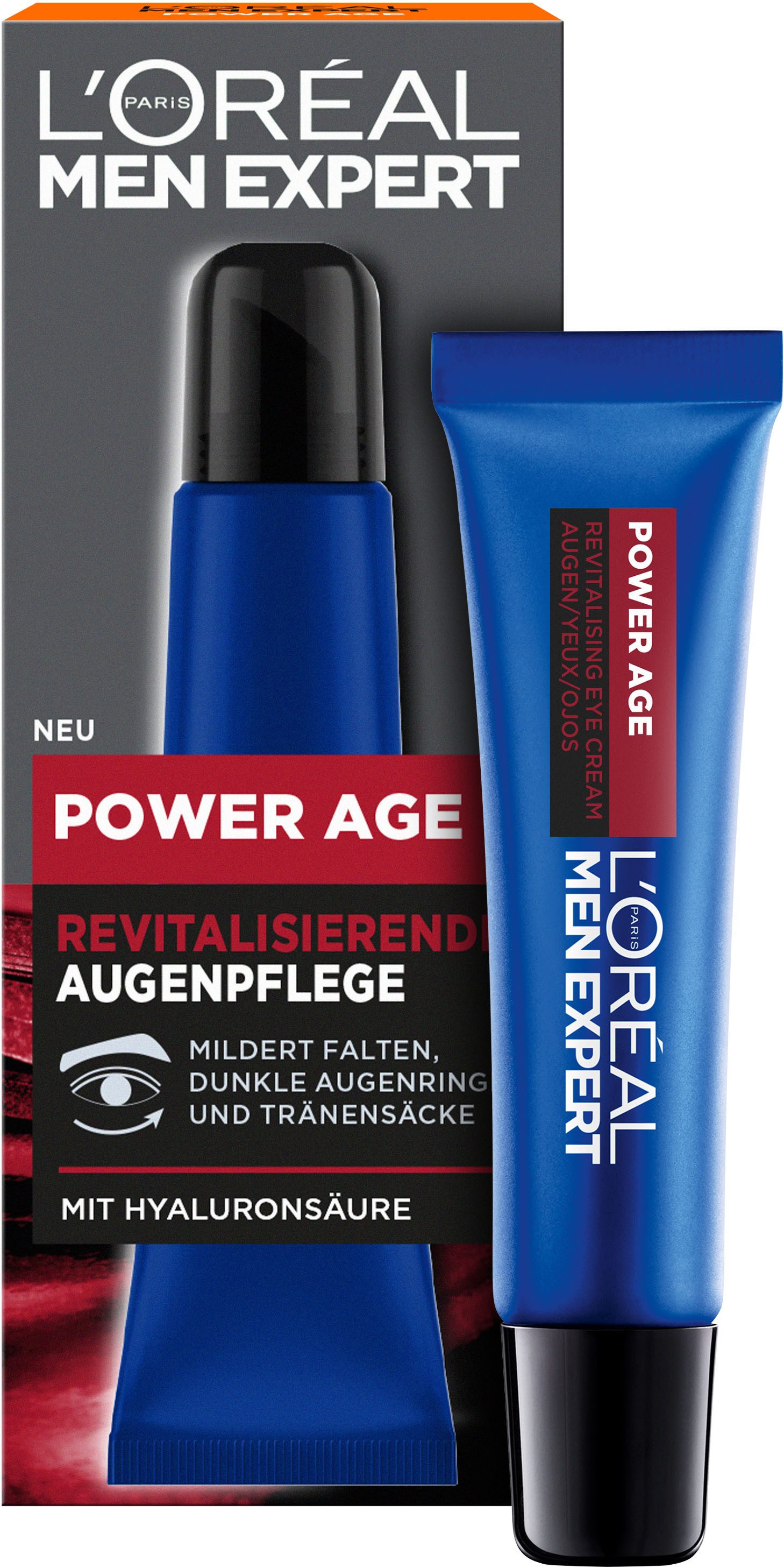 L'ORÉAL PARIS MEN EXPERT Augencreme POWER AGE, mit Hyaluron