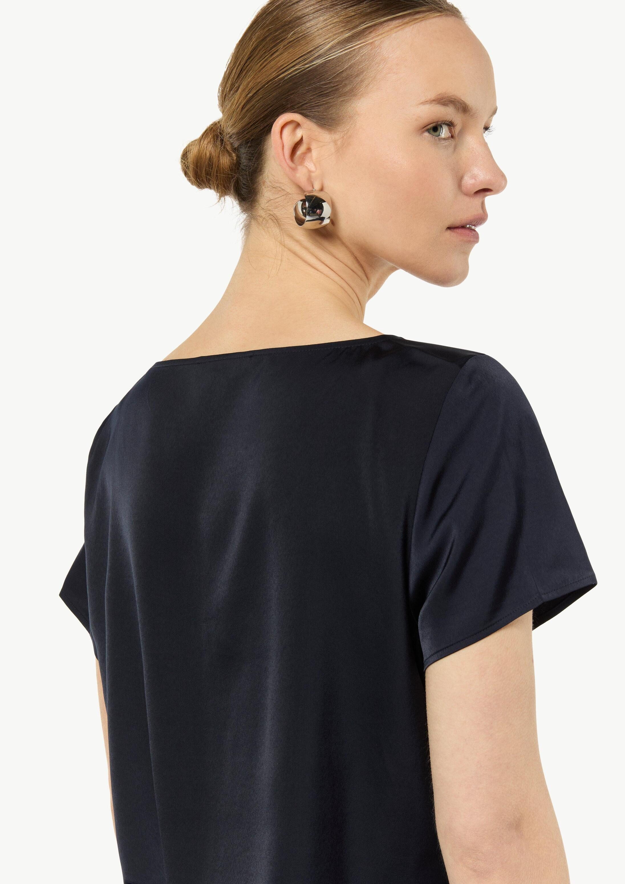 comma Kurzarmbluse Bluse Bluse aus Satin