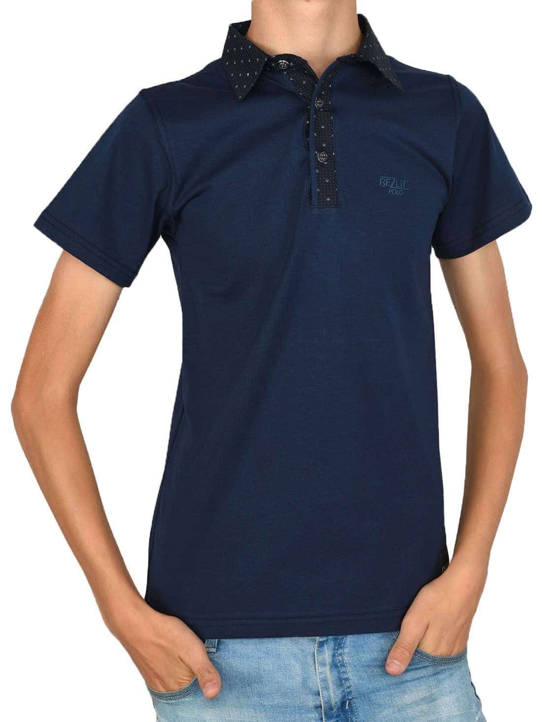 BEZLIT Kurzarmshirt Jungen (1-tlg) Shirt Polo Casual mit Kontrastfarben Navy