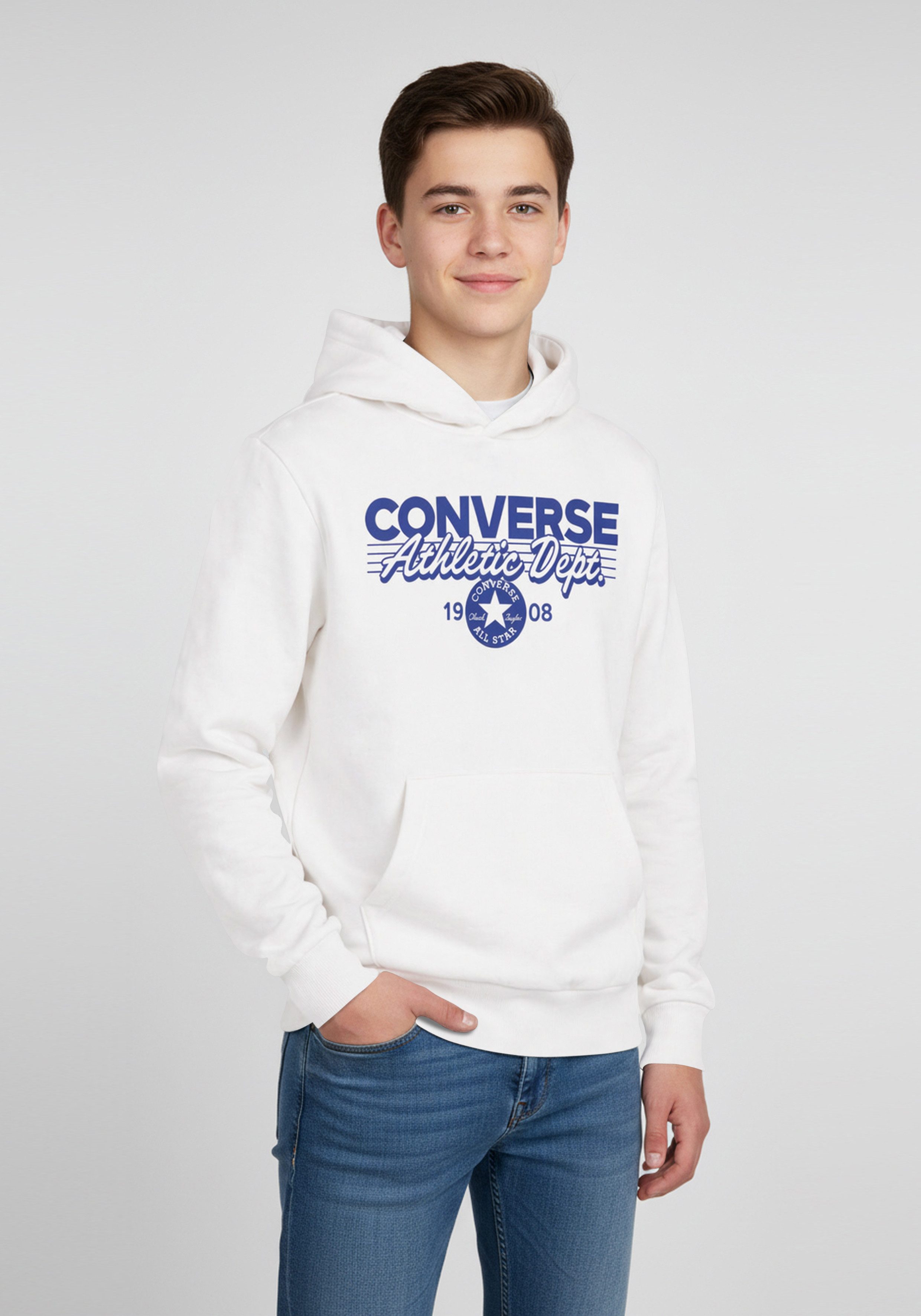 Converse Kapuzensweatshirt CNVB BLEACHER ATHLETIC PO HOOD für Kinder und Jugendliche, sportlicher Stil