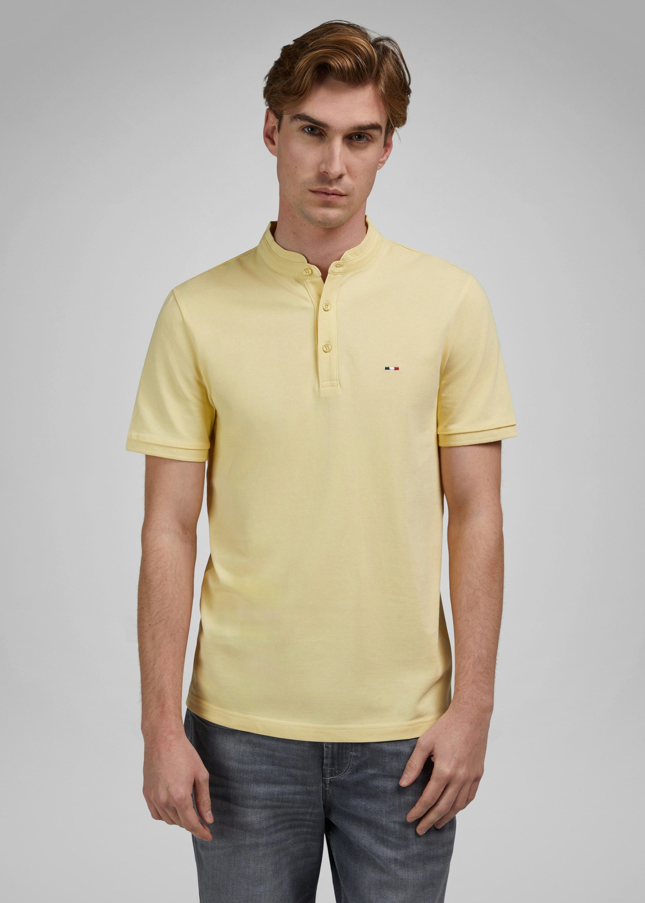 HECHTER PARIS Poloshirt POLO PIQUE mit Stehkragen und Knopfleiste