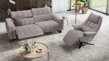 Sofanella 3-Sitzer Sofanella Dreisitzer Veneto Stoffcouch Sofa Funktionssofa in Creme