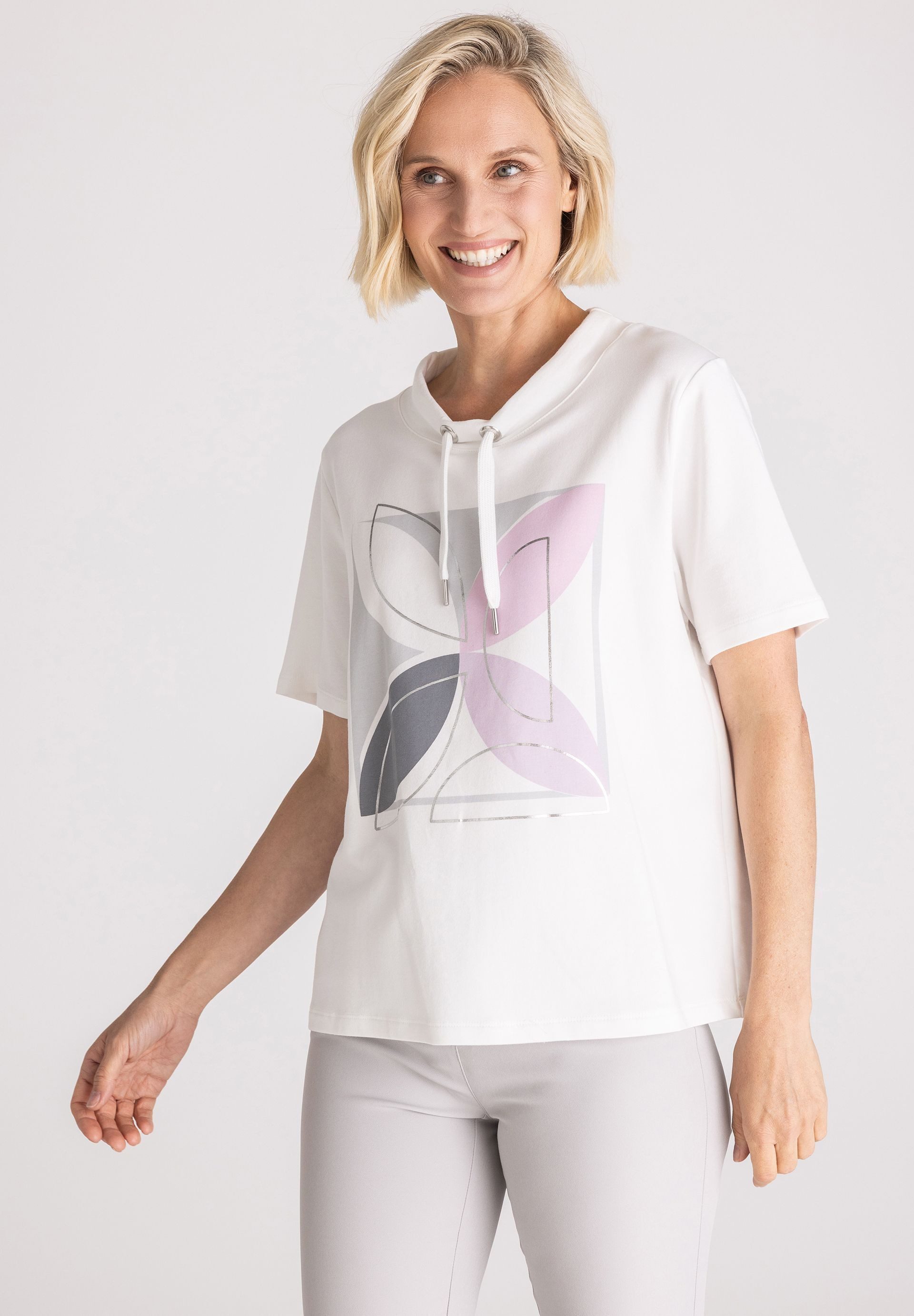 FRANK WALDER T-Shirt mit Kordelzug