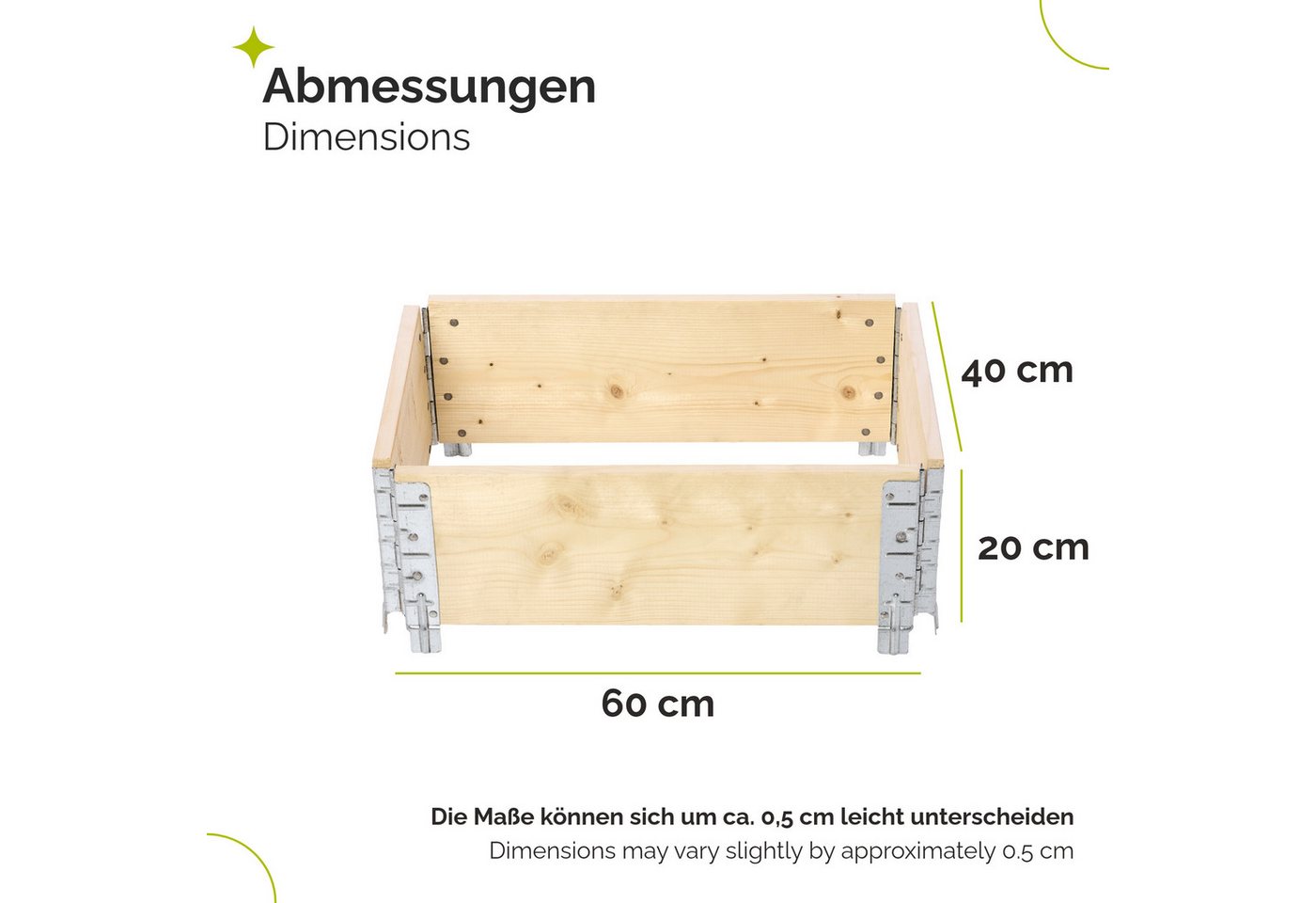 Thumbnail - Garronda Hochbeet-Profil Palettenrahmen 60x40x20 cm Hochbeet Holz für Pflanzen GD-0075 (3-St., Set)