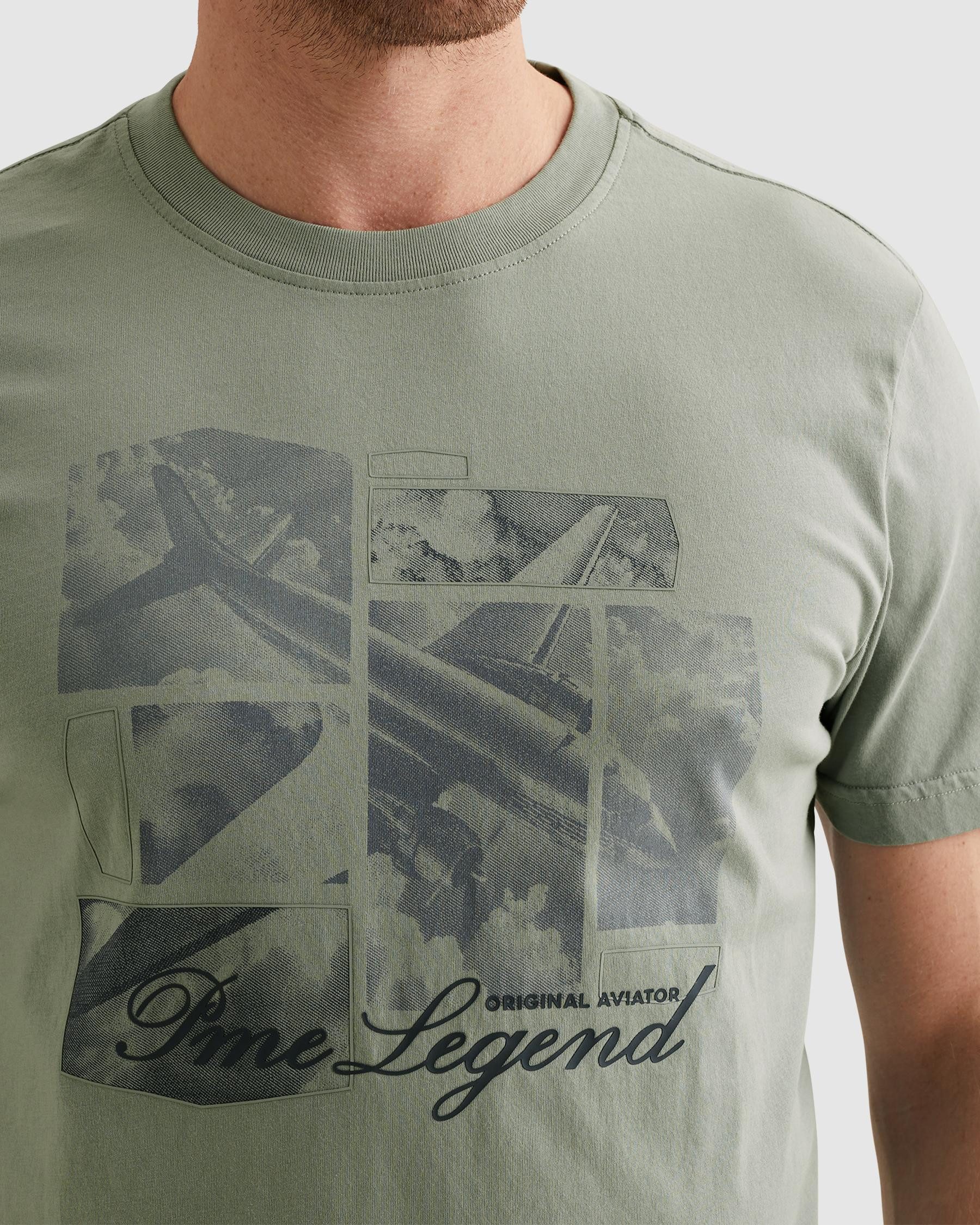 PME LEGEND T-Shirt Short sleeve r-neck single jersey fotoprint mit Logo Print