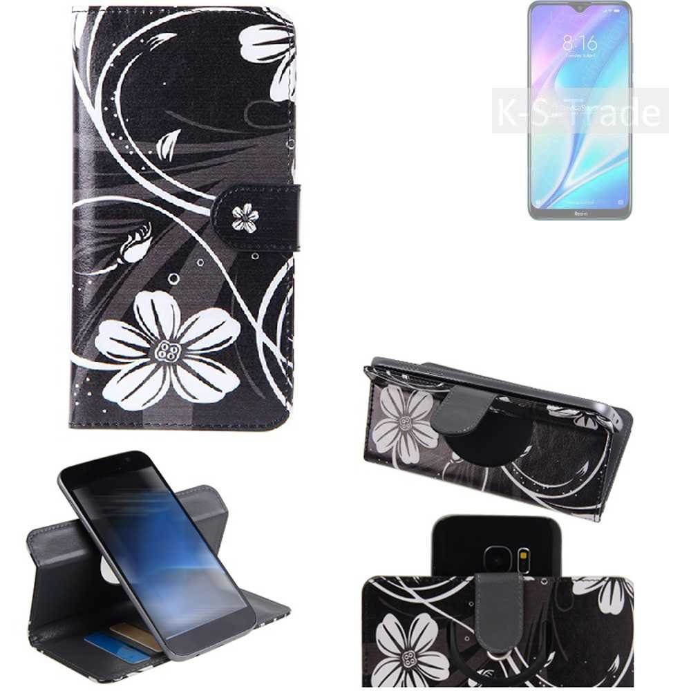 K-S-Trade Handyhülle für Xiaomi Redmi 9C, Schutzhülle Handyhülle Hülle 360° Wallet Case ''Flowers''